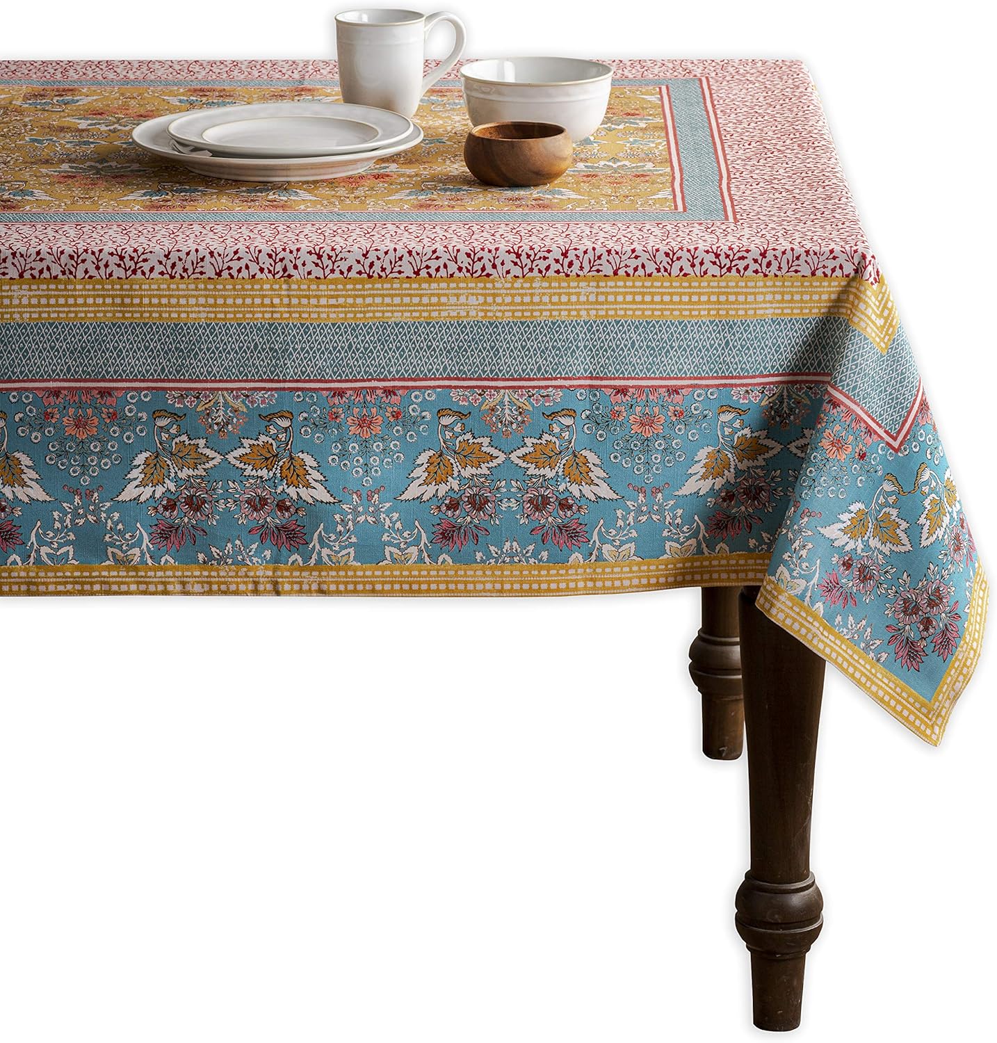 Mantel Maison d’ Hermine Faïence, 100 % de algodón, para cocina, comedor, decoración de mesa, fiestas, bodas, primavera y verano