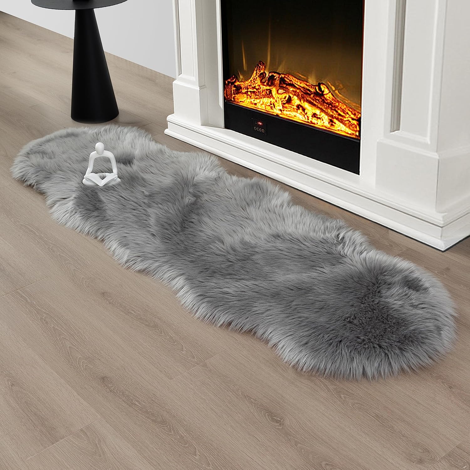 CKLZSAY Alfombra de piel sintética de oveja súper suave y esponjosa, alfombra para el suelo del dormitorio, habitación de los niños, sofá, sala de