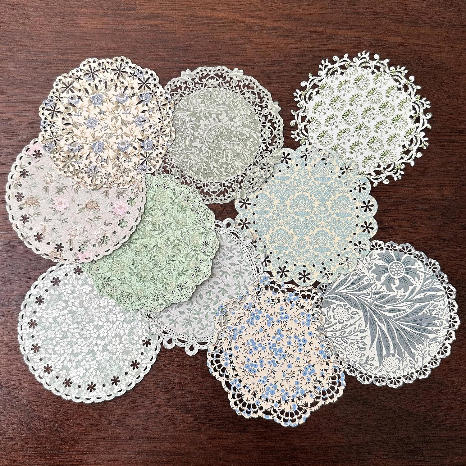 20 piezas de suministros de papel de encaje verde, decoración estética linda vintage para álbum de fotos, cuaderno de bocetos, cuaderno de gratitud,