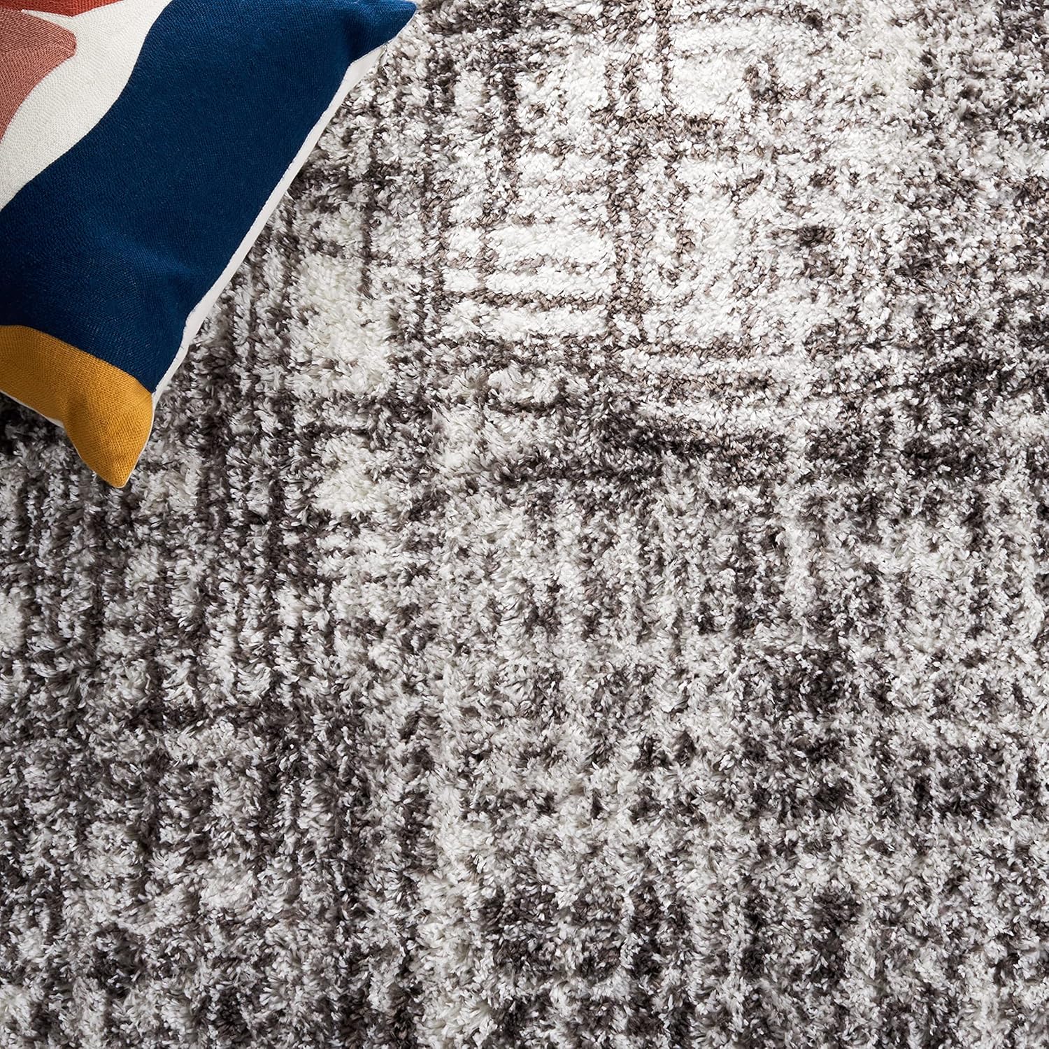 SAFAVIEH Berber Shag Collection – Alfombra de área de 3 x 5 pies, gris y gris oscuro, diseño abstracto moderno, 1.2 pulgadas de grosor, ideal para