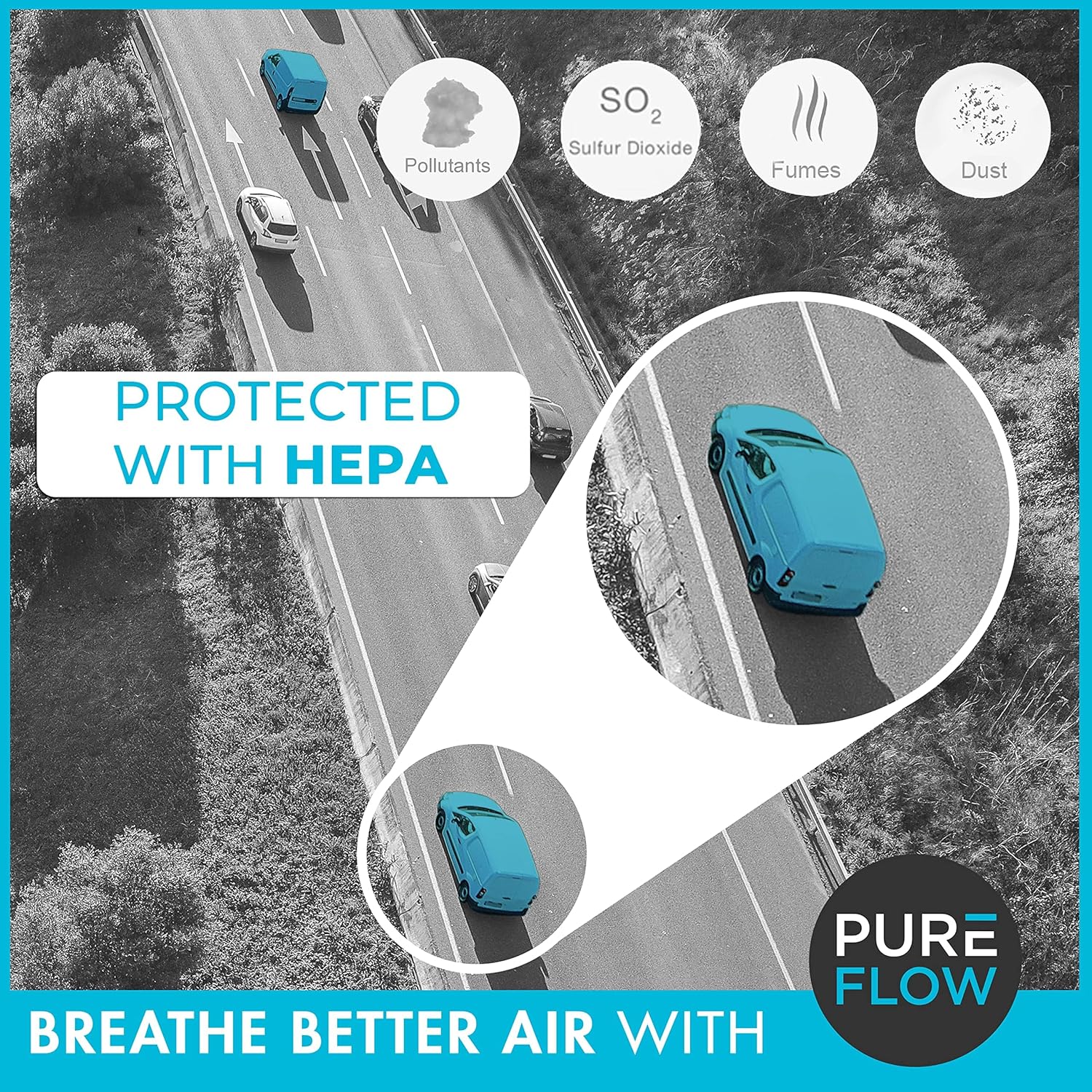 Filtro de aire de cabina PureFlow HEPA PC9977HX  Compatible con Jeep Cherokee 2020-14, Chrysler 200 2017-15