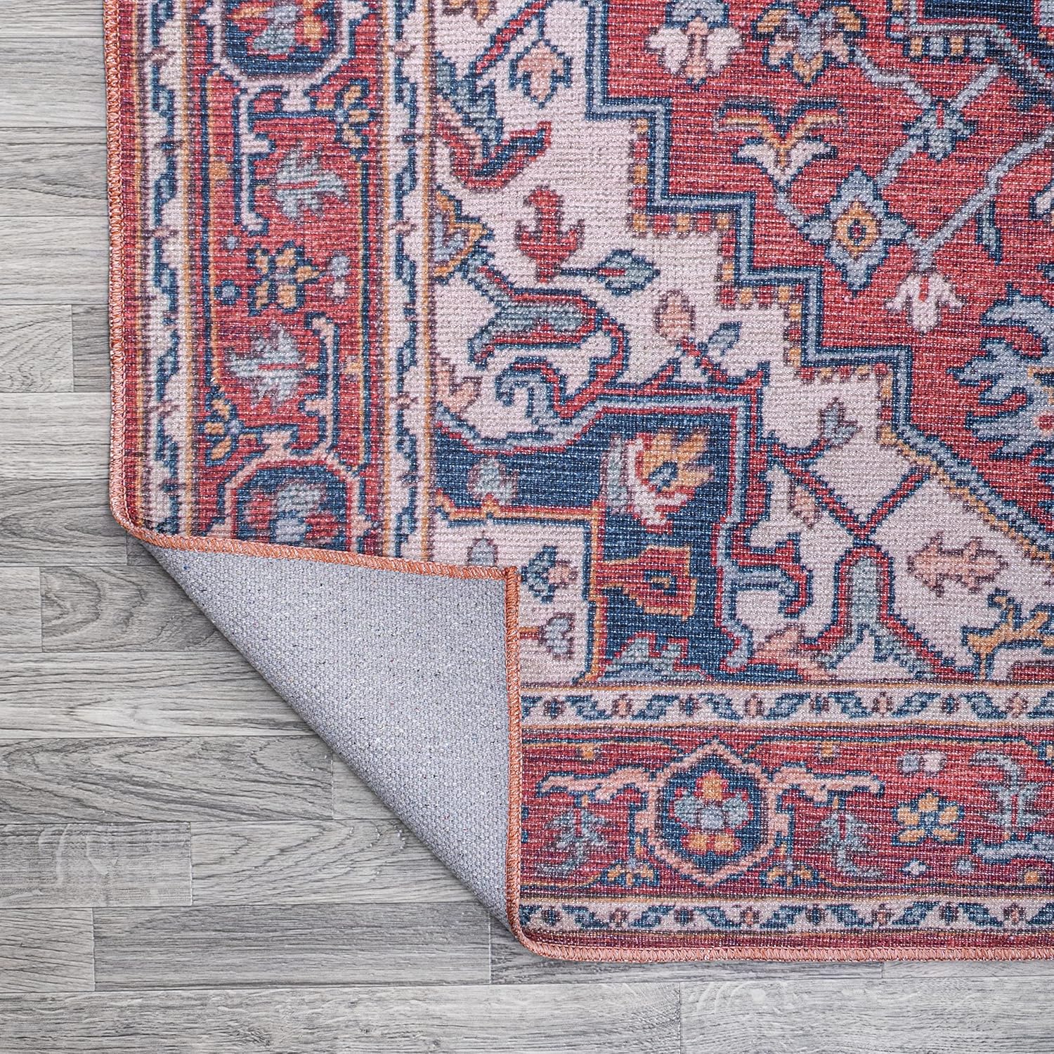 JONATHAN Y WSH105A-4 Cirali – Alfombra decorativa grande con medallón grande, lavable a máquina, estilo bohemio de transición, alto tráfico, cocina,