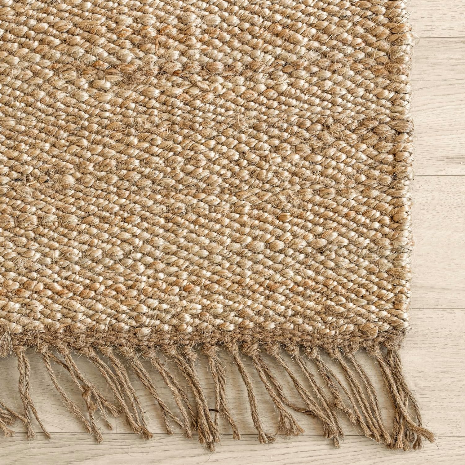 HOMEMONDE Alfombra gruesa de yute de 2 x 6 pies, alfombra bohemia de yute tejida a mano, alfombras para interiores y exteriores, alfombras trenzadas