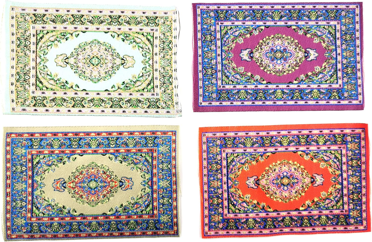 1 12 Escala Muebles de Casa de Muñecas 4 Colores Alfombras Set Alfombras Miniatura Casa de Muñecas Juguete Balcón Sala Dormitorio Decoración