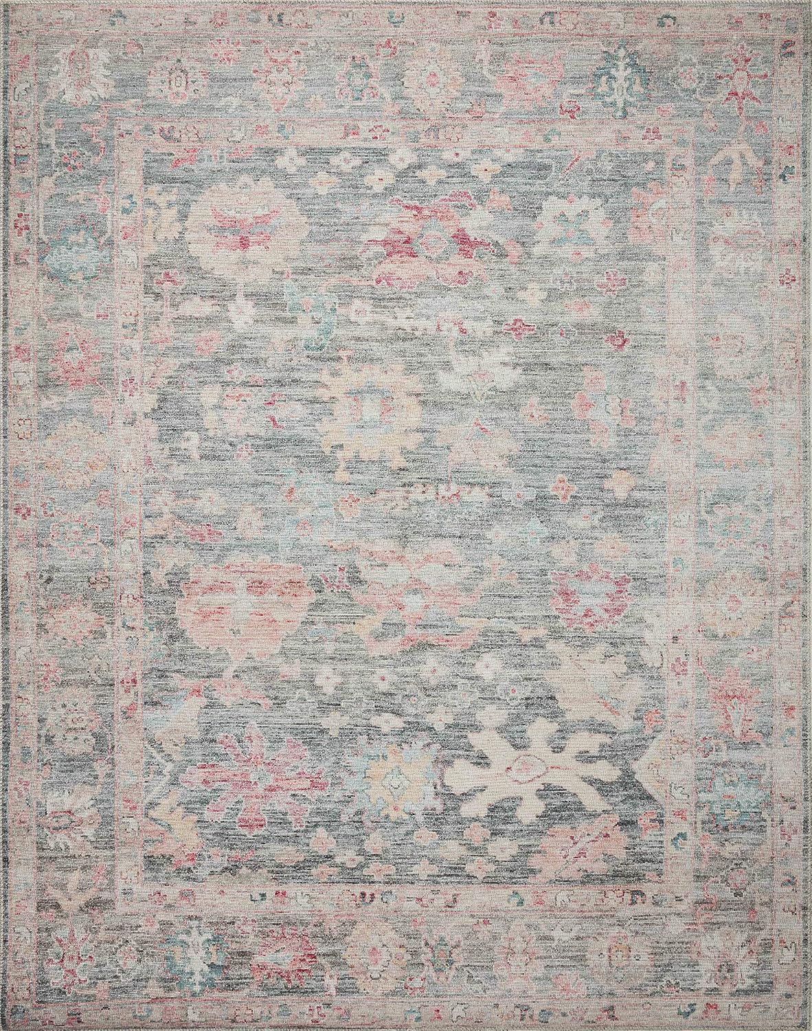 Loloi II Elysium Collection ELY-02 – Alfombra de área de grafitomulti de 7′-6″ x 9′-6″