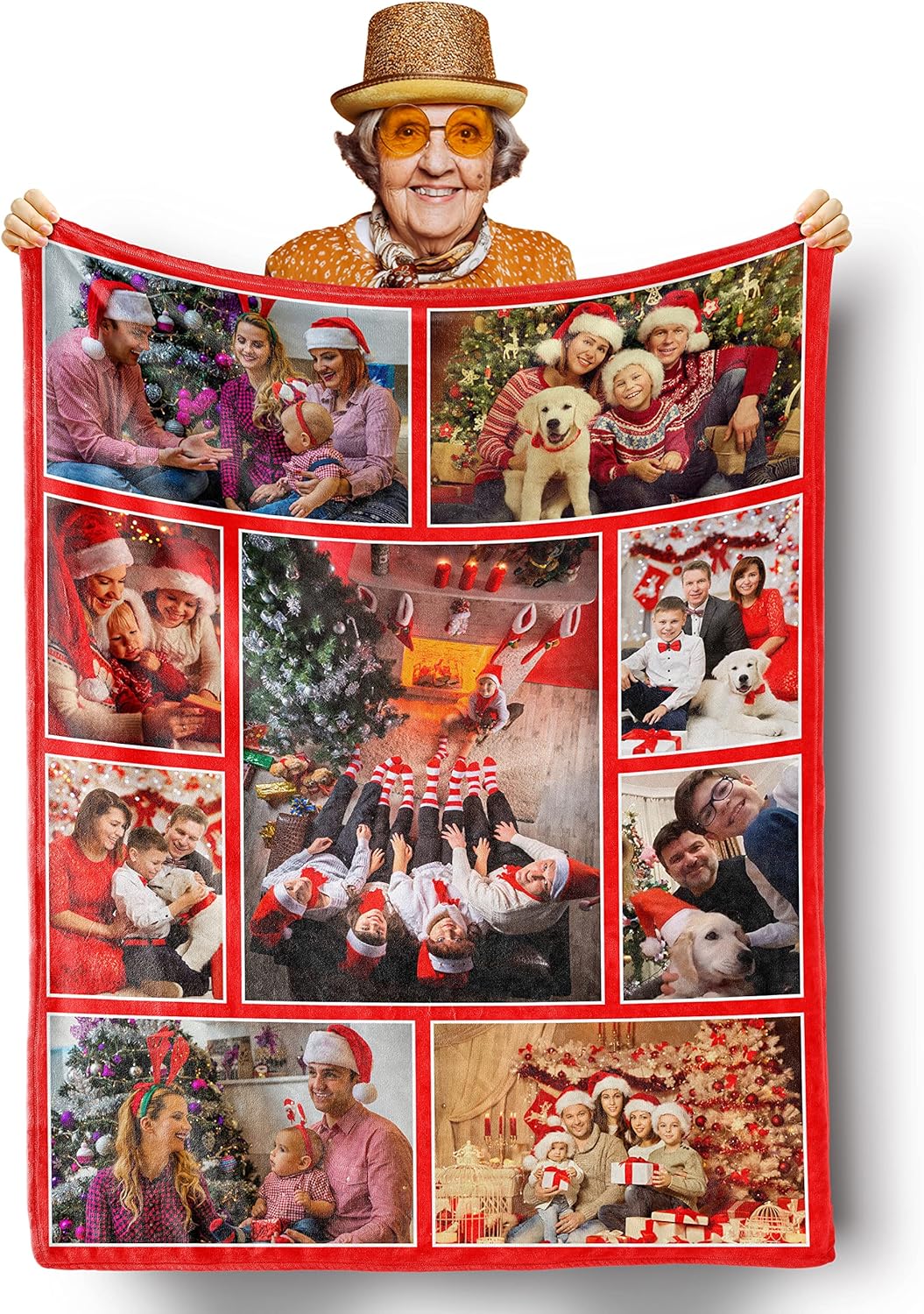 Mantas personalizadas con fotos, manta personalizada de collage de fotos, suave, con mis propias fotos, regalos personalizados para Navidad,