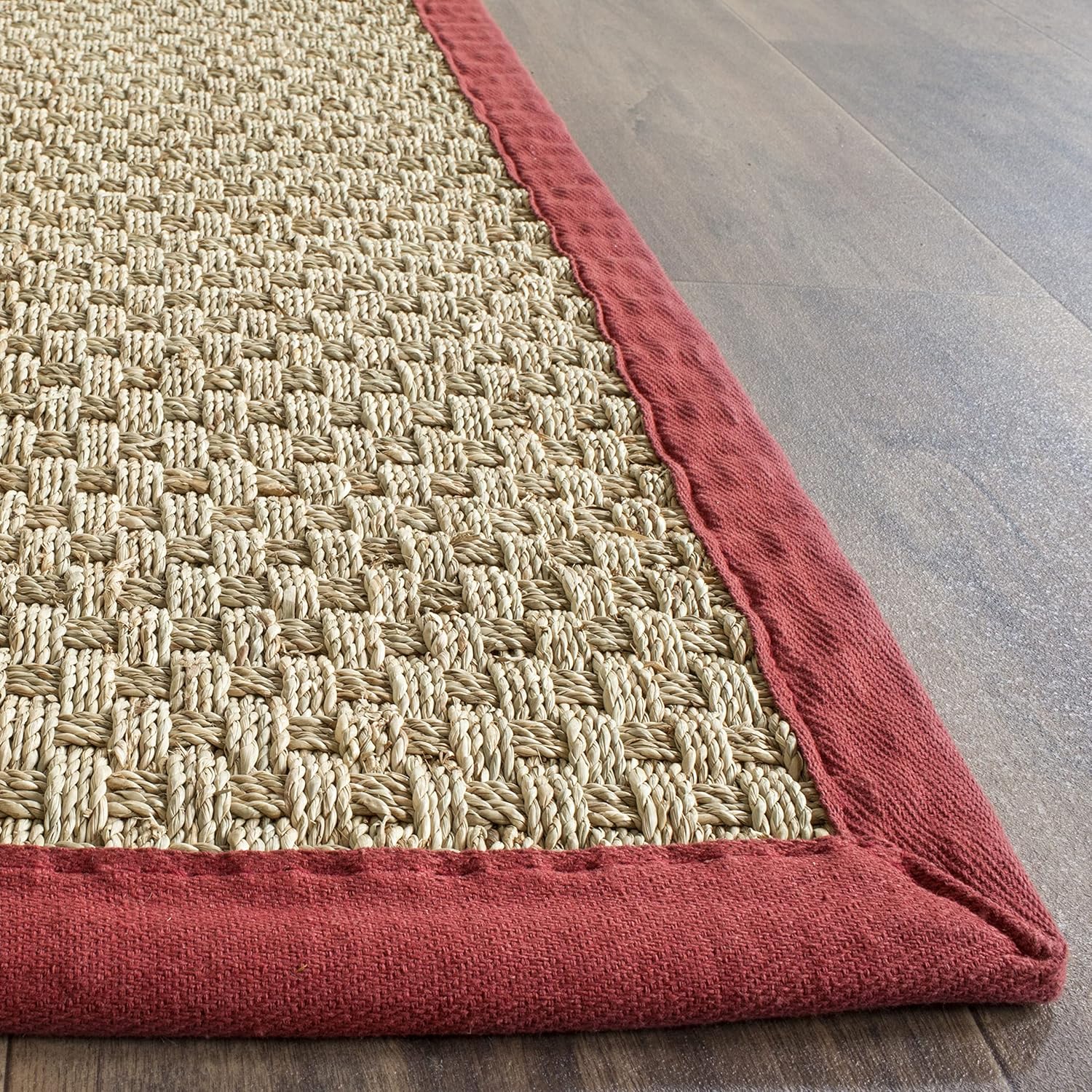 Safavieh NF114A Natural Fiber Collection – Alfombra de fibras naturales de patrón trenzado, varios colores (5 x 8 pies), Fibras naturales,