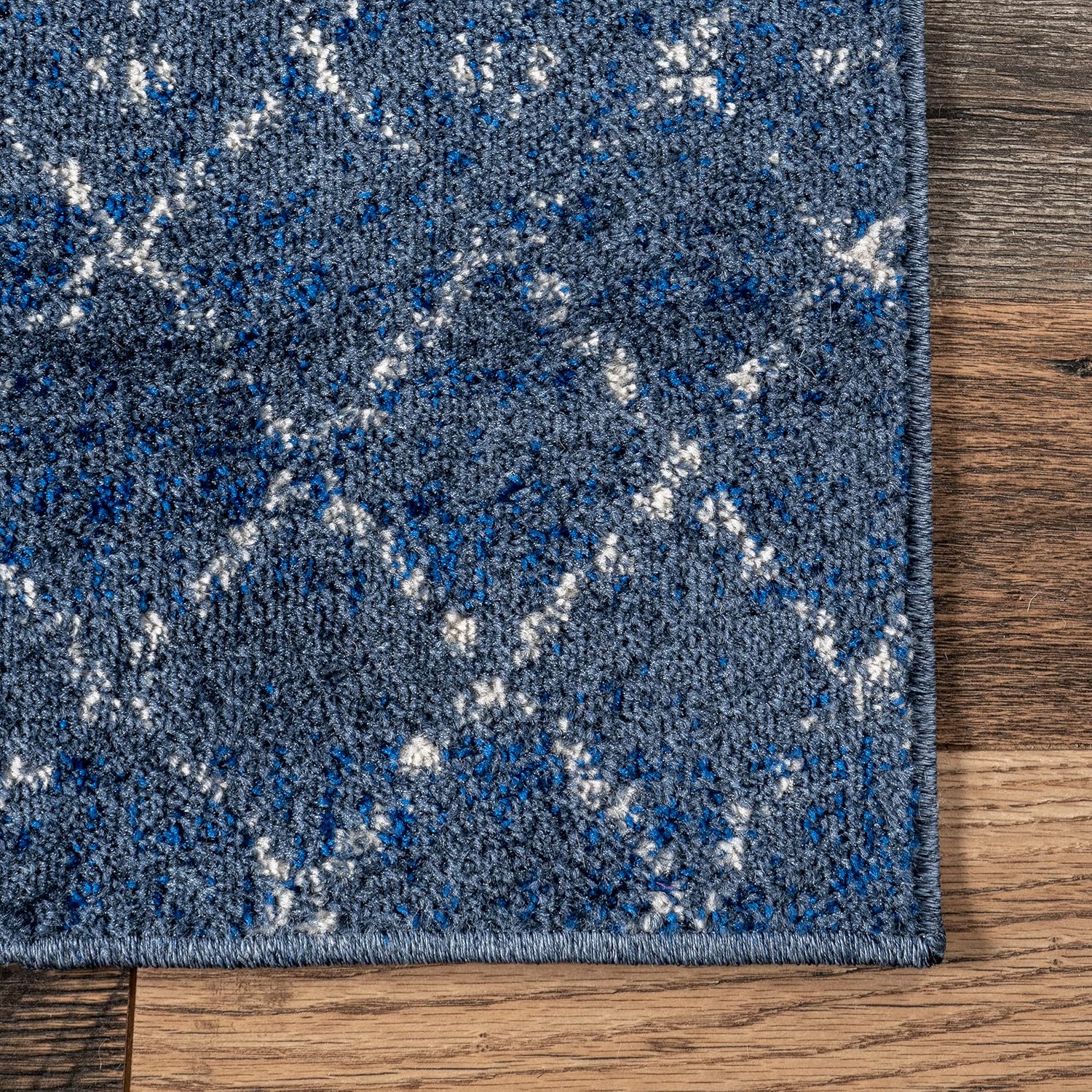 nuLOOM – Alfombra marroquí Blythe Accent, 61 x 91 cm, rectangular, azul oscuro, 0.9 cm de grosor