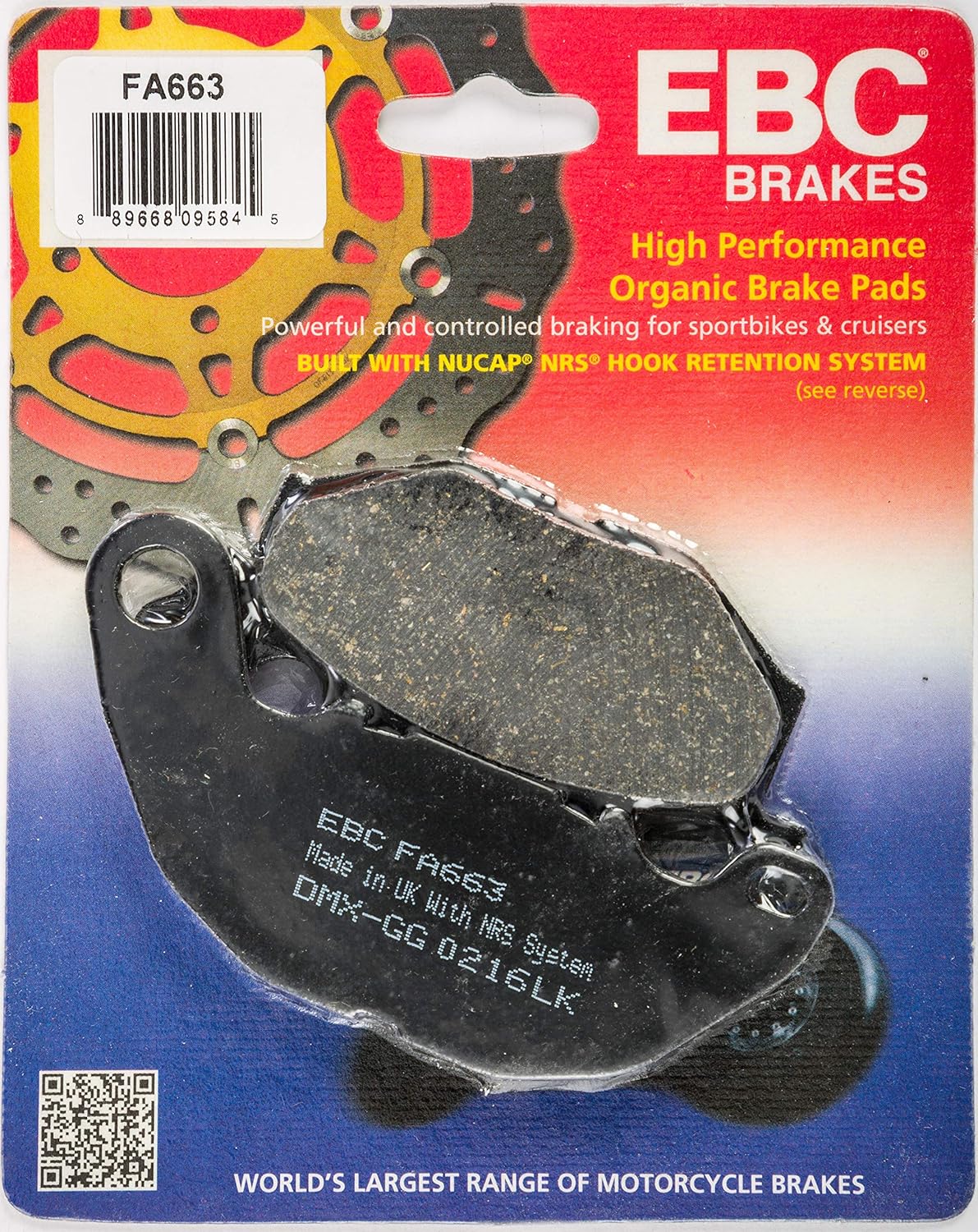 EBC Brakes FA663 – Pastilla de freno de disco orgánica, color negro