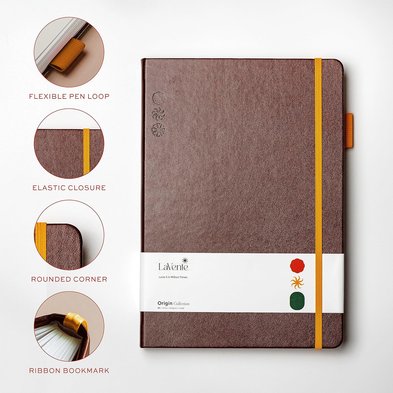 Cuaderno profesional con forro de bolsillo, tapa dura de poliuretano artístico y 200 páginas numeradas, papel grueso de 3.53 ozm, ideal para