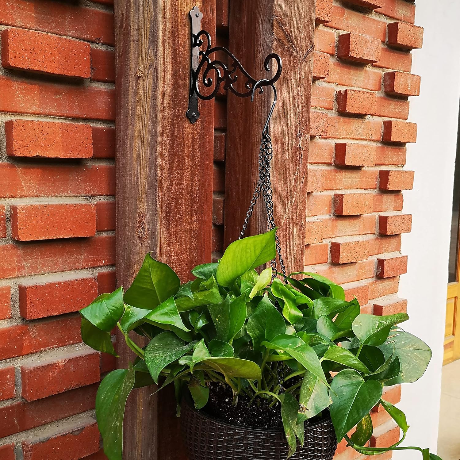 N+A Sunshine – Soporte colgante de metal para maceta, paquete de 2 ganchos de pared para colgar comederos de pájaros, dorso, campanillas de viento,