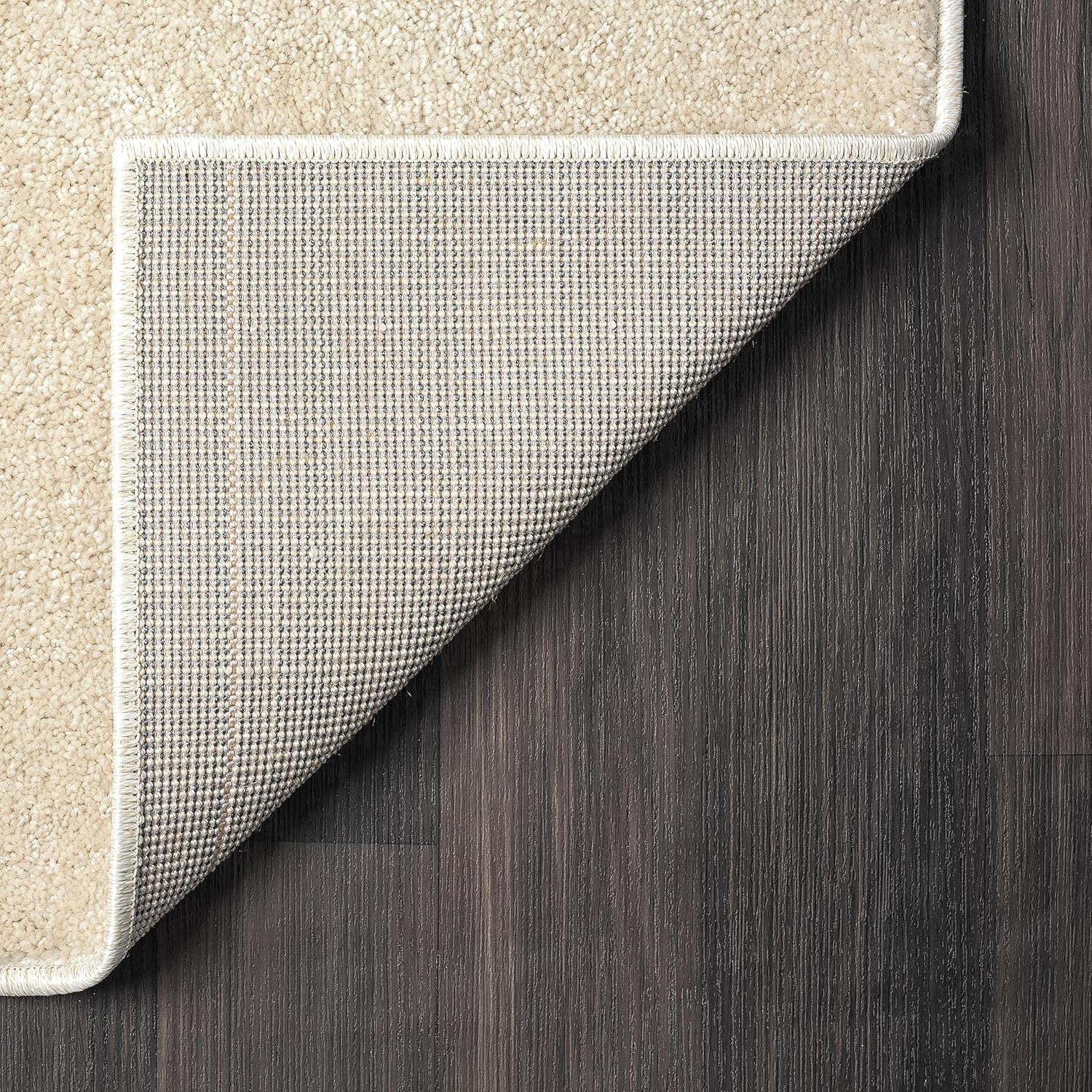 Abani Nuevo Collection – Alfombra de área, diseño moderno de piel sintética, color marfilbeige, 7.9 x 10.2 pies, fácil de limpiar, duradera para
