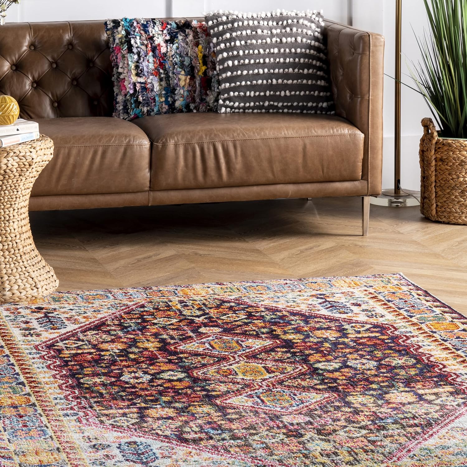 NuLOOM Meadow – Alfombra de área vibrante (10 x 14 in), color negro, Polipropileno, Negro