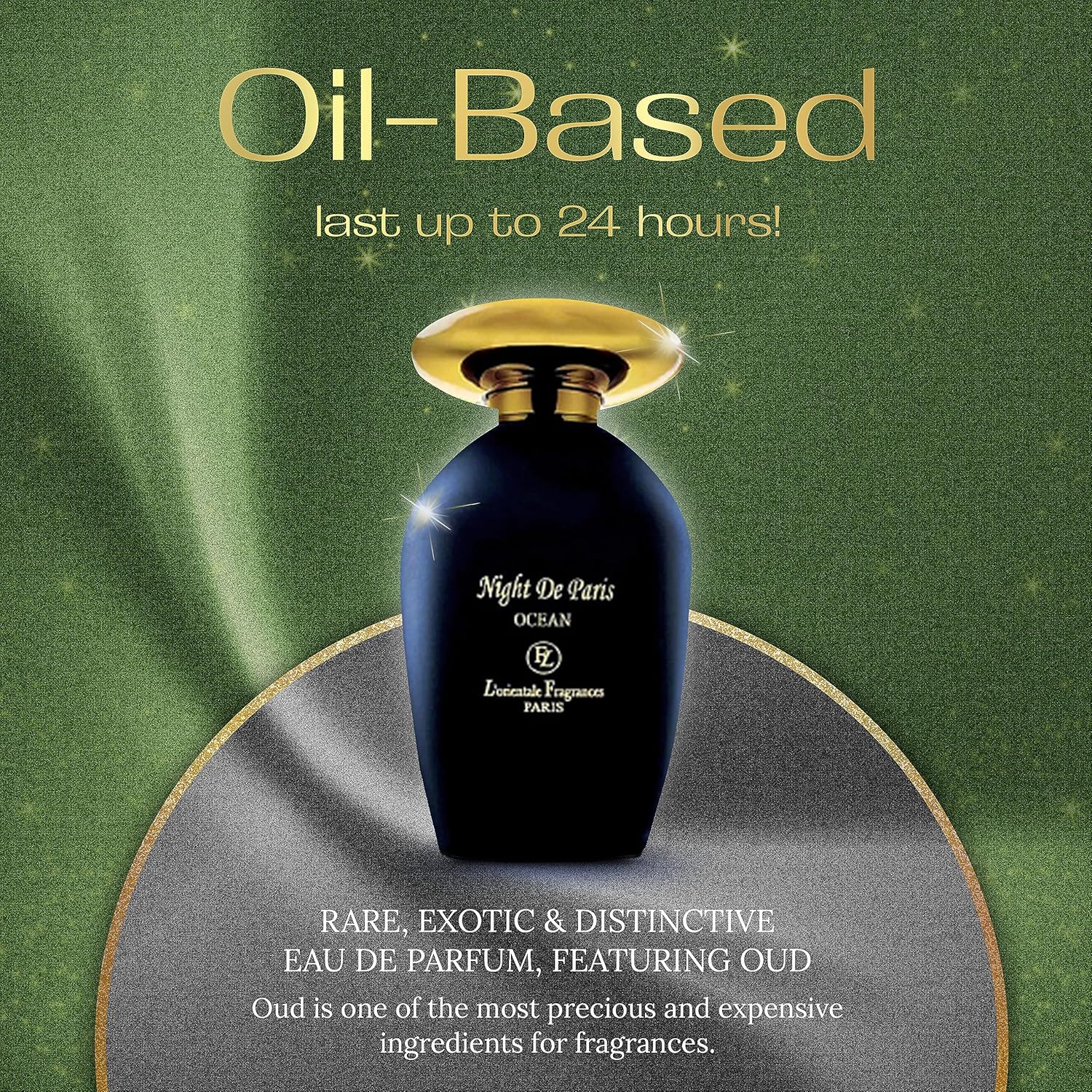 L’ORIENTALE FRAGRANCES Night De Paris Ocean 3.4 fl oz  3.3oz – Perfumes a base de aceite para mujeres y hombres, Eau de Parfum acuático aromático