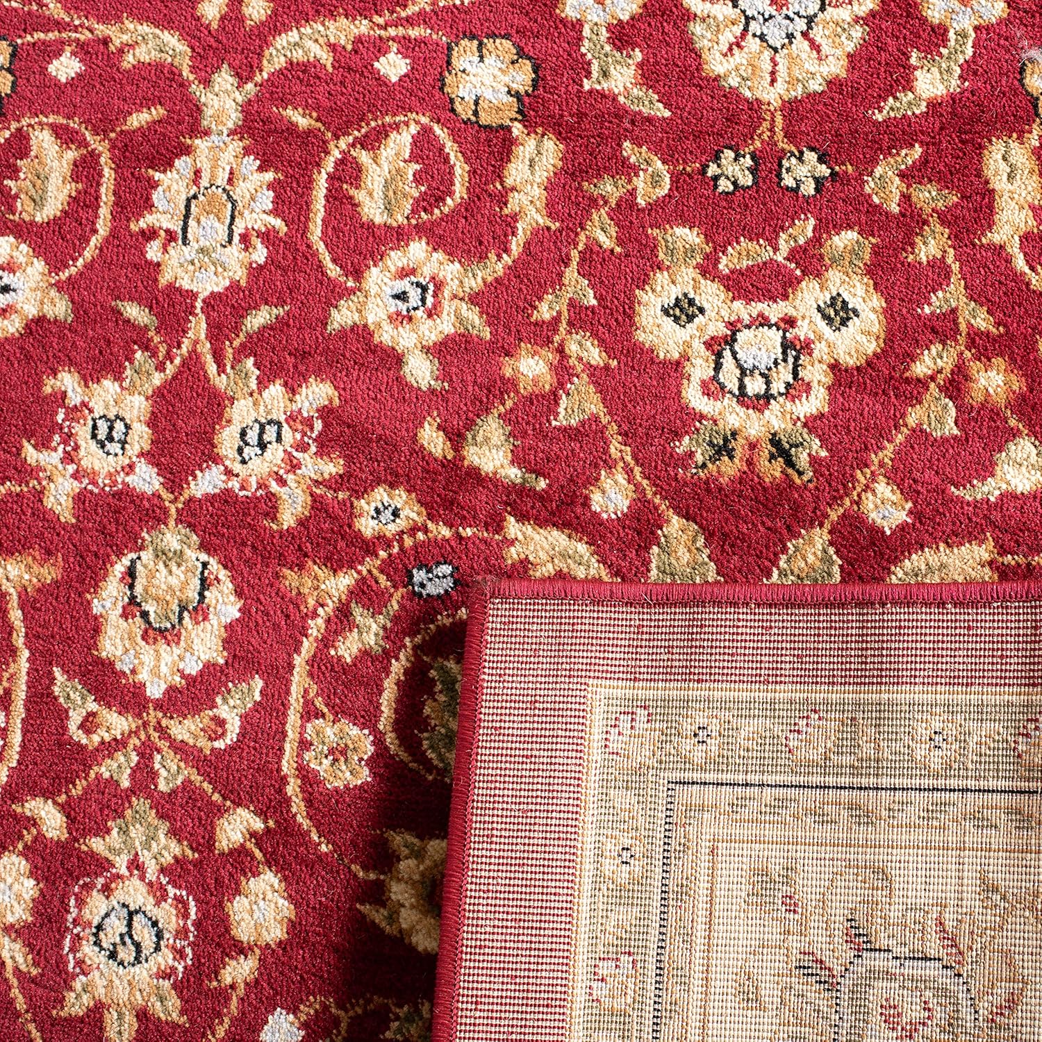Safavieh Colección Lyndhurst LNH312A Alfombra tradicional oriental, color rojo y marfil, Polipropileno