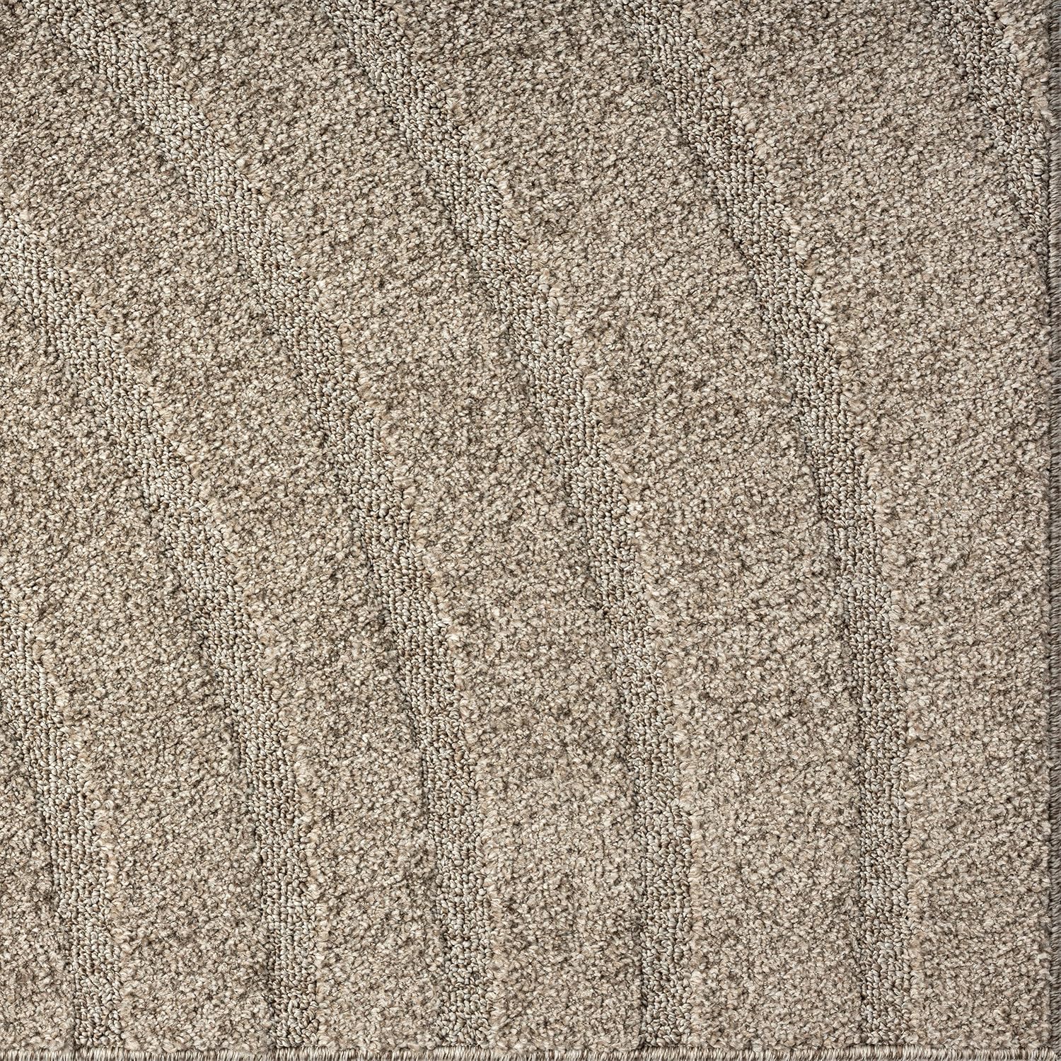 LUXE WEAVERS Alfombra moderna geométrica gris pardo 9×12, alfombra contemporánea resistente a las manchas