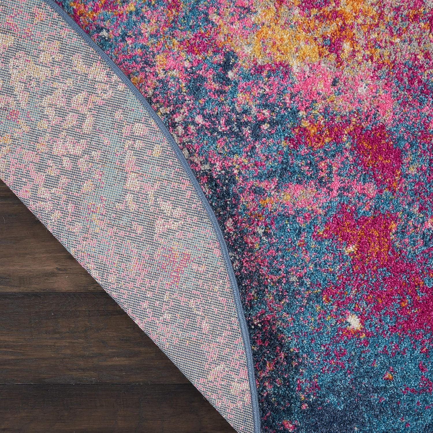 Nourison – Alfombra de área Passion Sunburst redonda de 8 pies, moderna, abstracta, fácil de limpiar, no desprende pelo, para habitación,