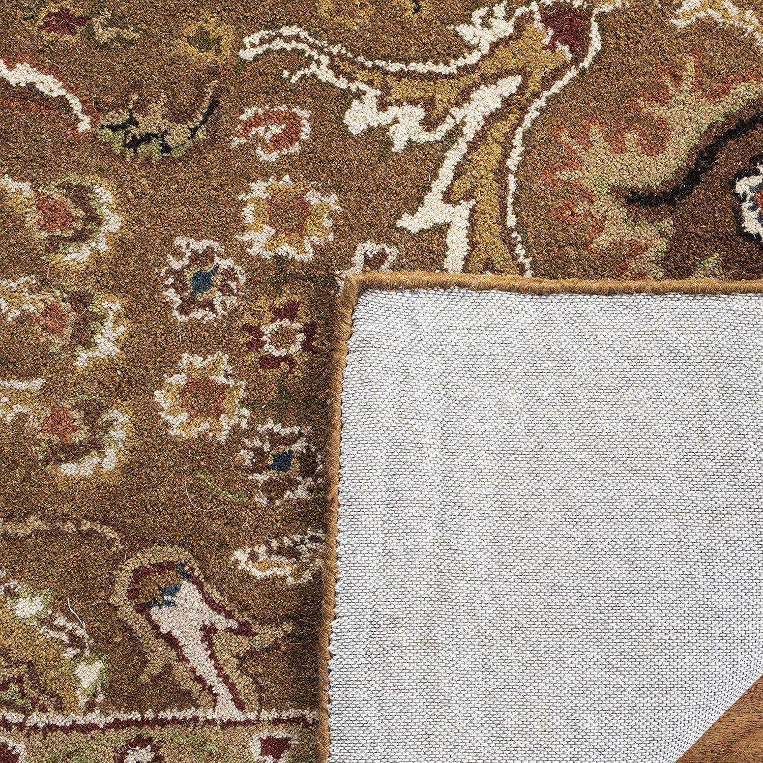 SAFAVIEH Classic Collection – Alfombra de área de 8 pies 3 pulgadas x 11 pies, dorado y beige, hecho a mano, lana oriental tradicional, ideal para