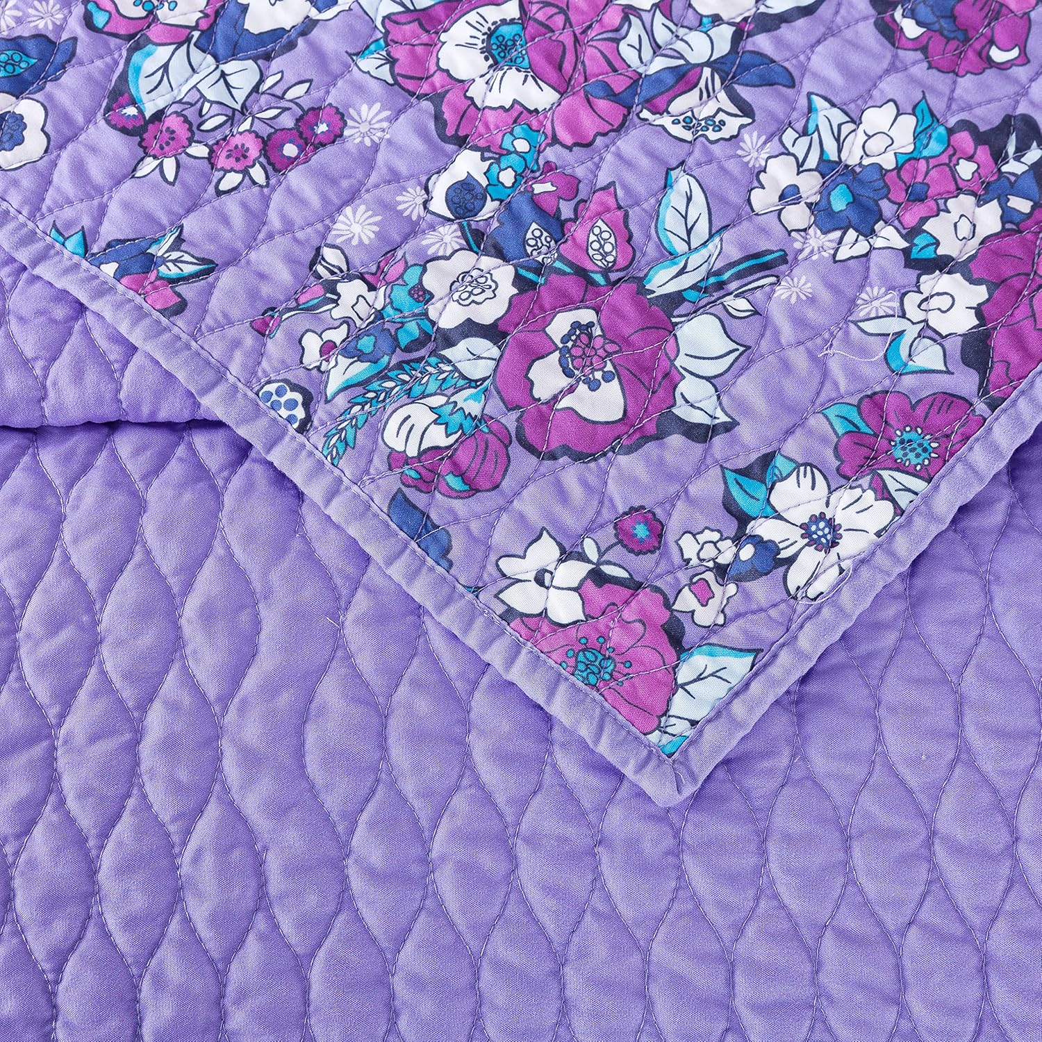 Vera Bradley Enchanted Garden – Juego de edredón de 3 piezas, tamaño King