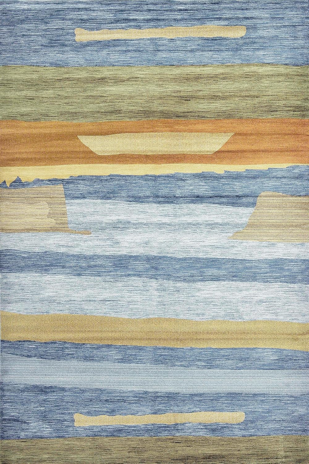 Finoren – Alfombra abstracta a rayas, 5 x 7 pies, para sala de estar, dormitorio, pasillo, comedor, respaldo antideslizante, alfombra decorativa