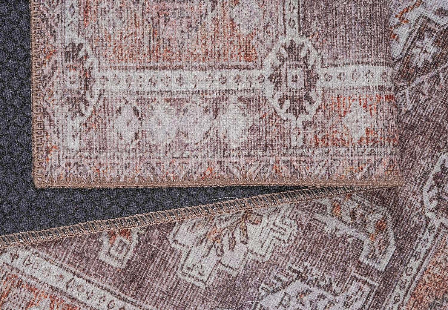 Adiva Rugs Alfombra cuadrada lavable a máquina de 5 x 5 pies con parte trasera antideslizante para sala de estar, dormitorio, cuarto de baño,