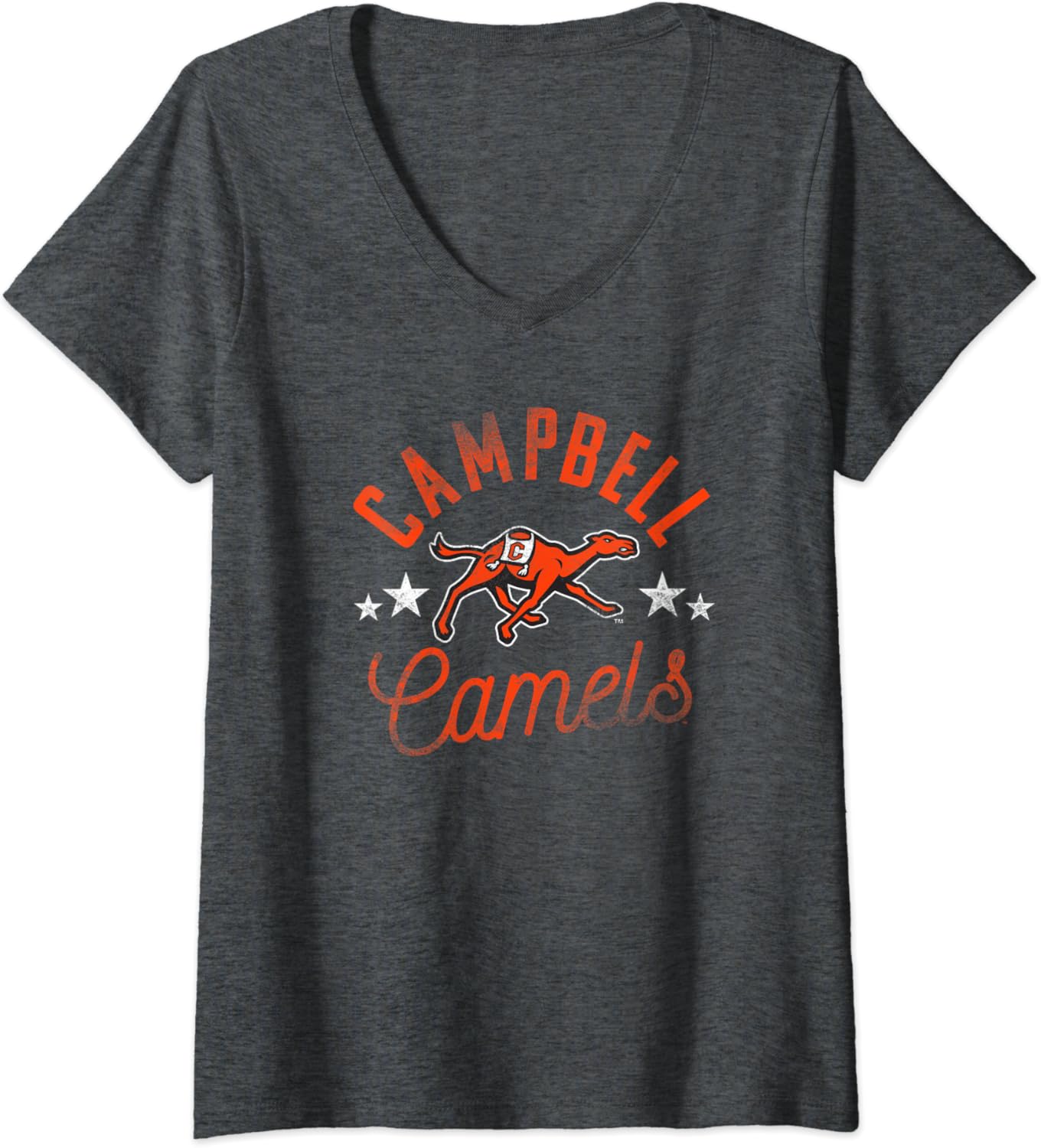 Camiseta con cuello en V y logotipo de Fighting Camels, Gris