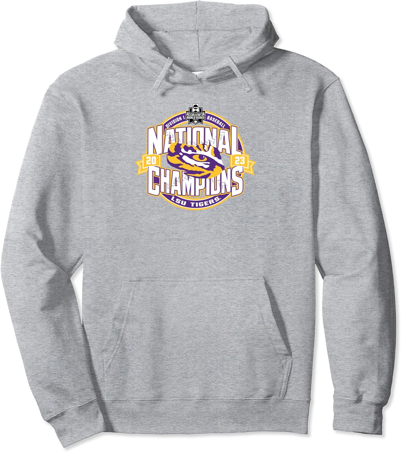 LSU Tigers National Champs 2023 Baseball CWS Icon Champions – Sudadera con capucha, Gris