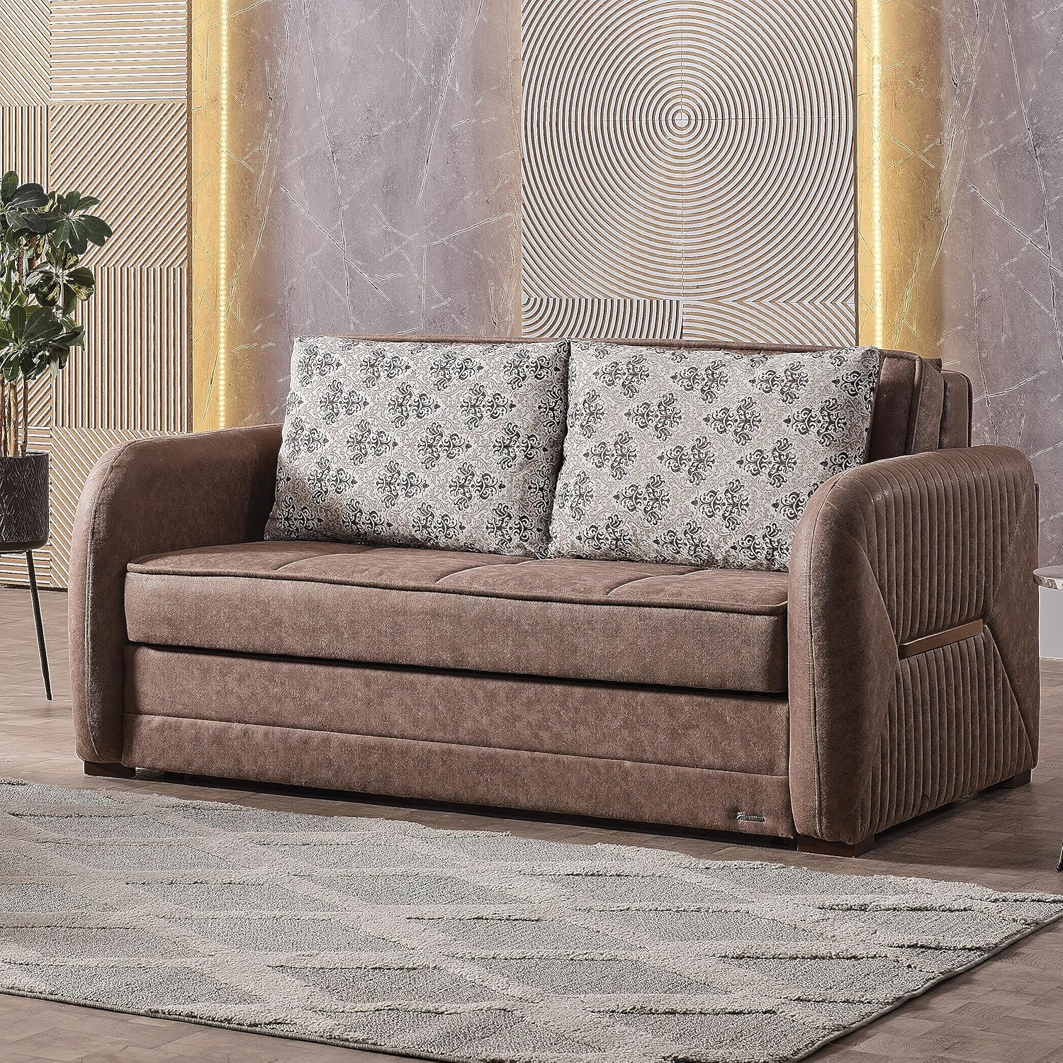 Sweethome Stores – Sofá biplaza extraíble de 67 pulgadas con almacenamiento, firme, tela, capacidad de 450 libras, para cama, futón para sala de
