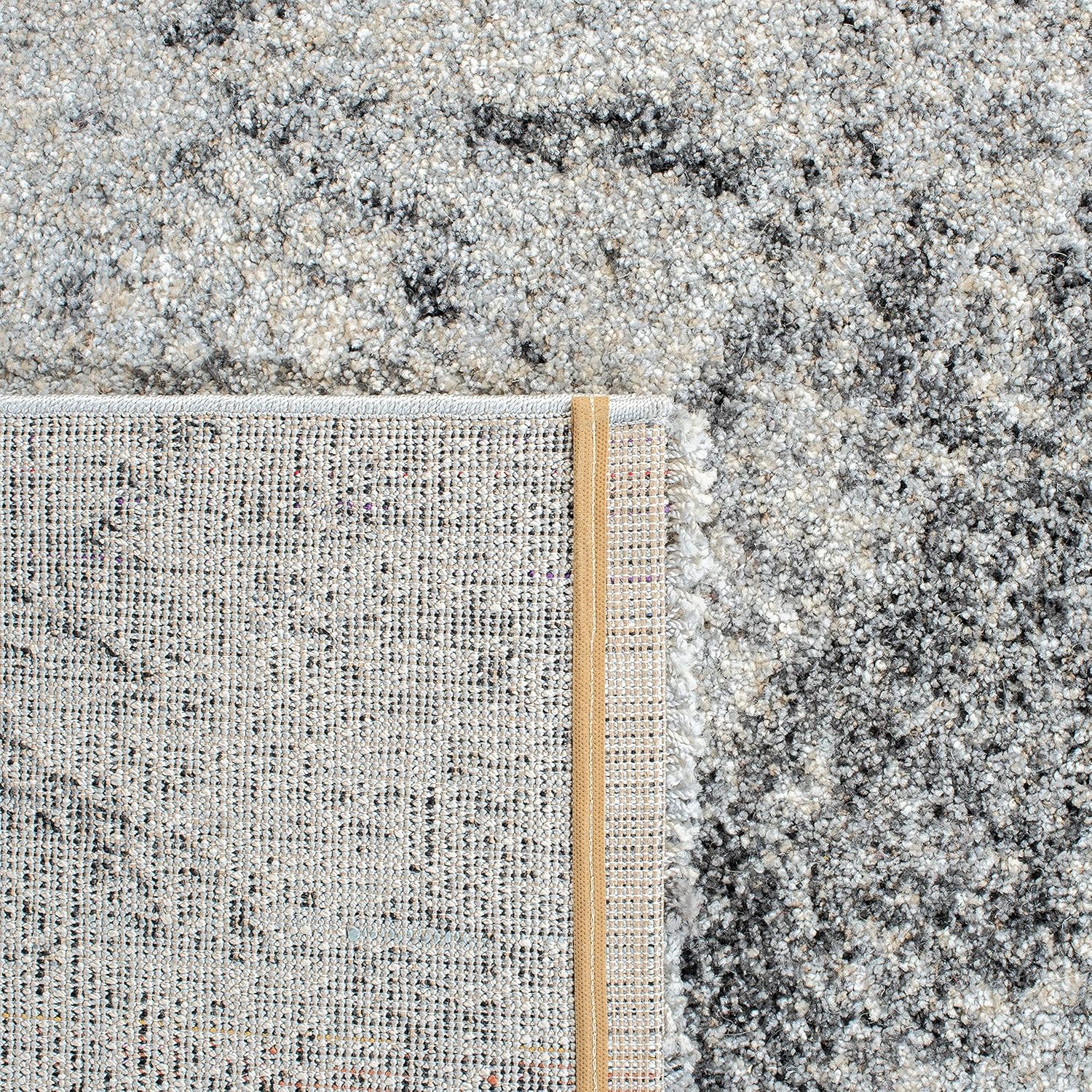 SAFAVIEH Retro Collection – Alfombra de área de 8 x 10 pies, color gris y marfil, diseño abstracto moderno, no desprende pelusa y de fácil cuidado,