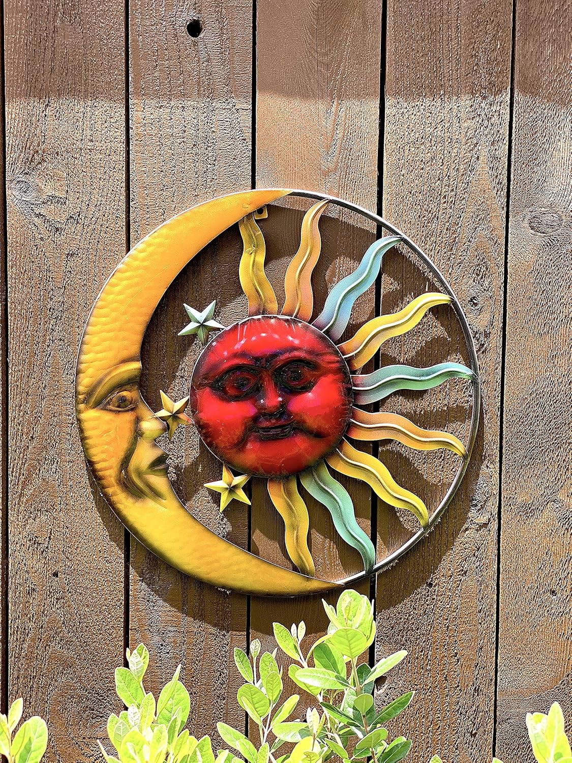 STC World Sunface Moon Stars Celestial Metal Art Interior Exterior Wall Garden Decor 20″