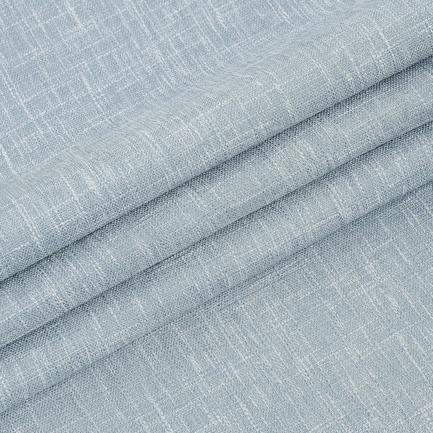 Vision Home Cortinas opacas con bolsillo para barra, pestaña trasera, color azul cambray, 95 pulgadas, para sala de estar, paneles de ventana,