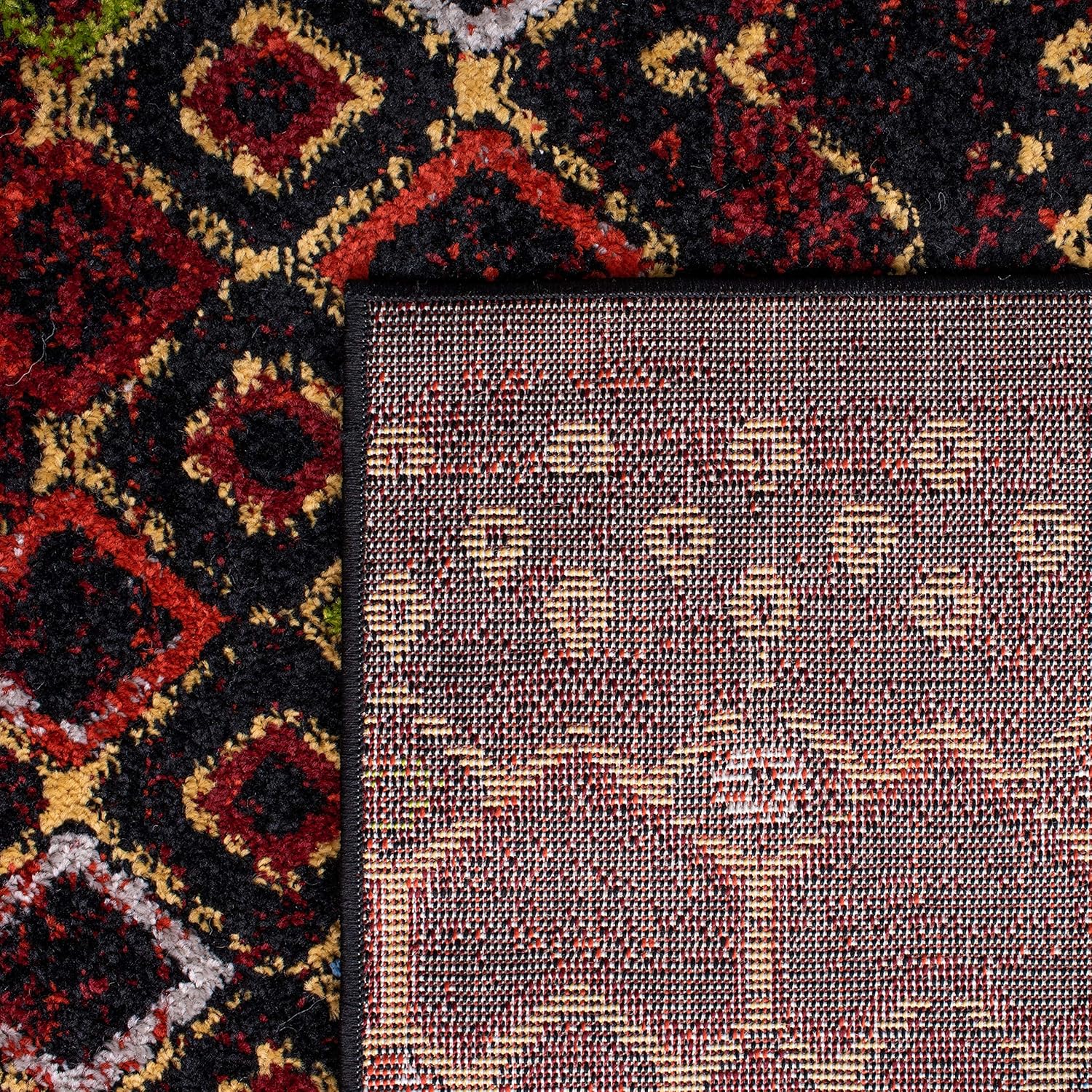 SAFAVIEH Amsterdam Collection AMS108P – Alfombra marroquí bohemia, que no desprende pelusa, para sala de estar, dormitorio, comedor, oficina en