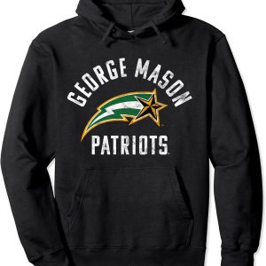 George Mason University Patriots – Sudadera con capucha grande, Negro – George Mason University Patriots – Sudadera con capucha grande, Negro –