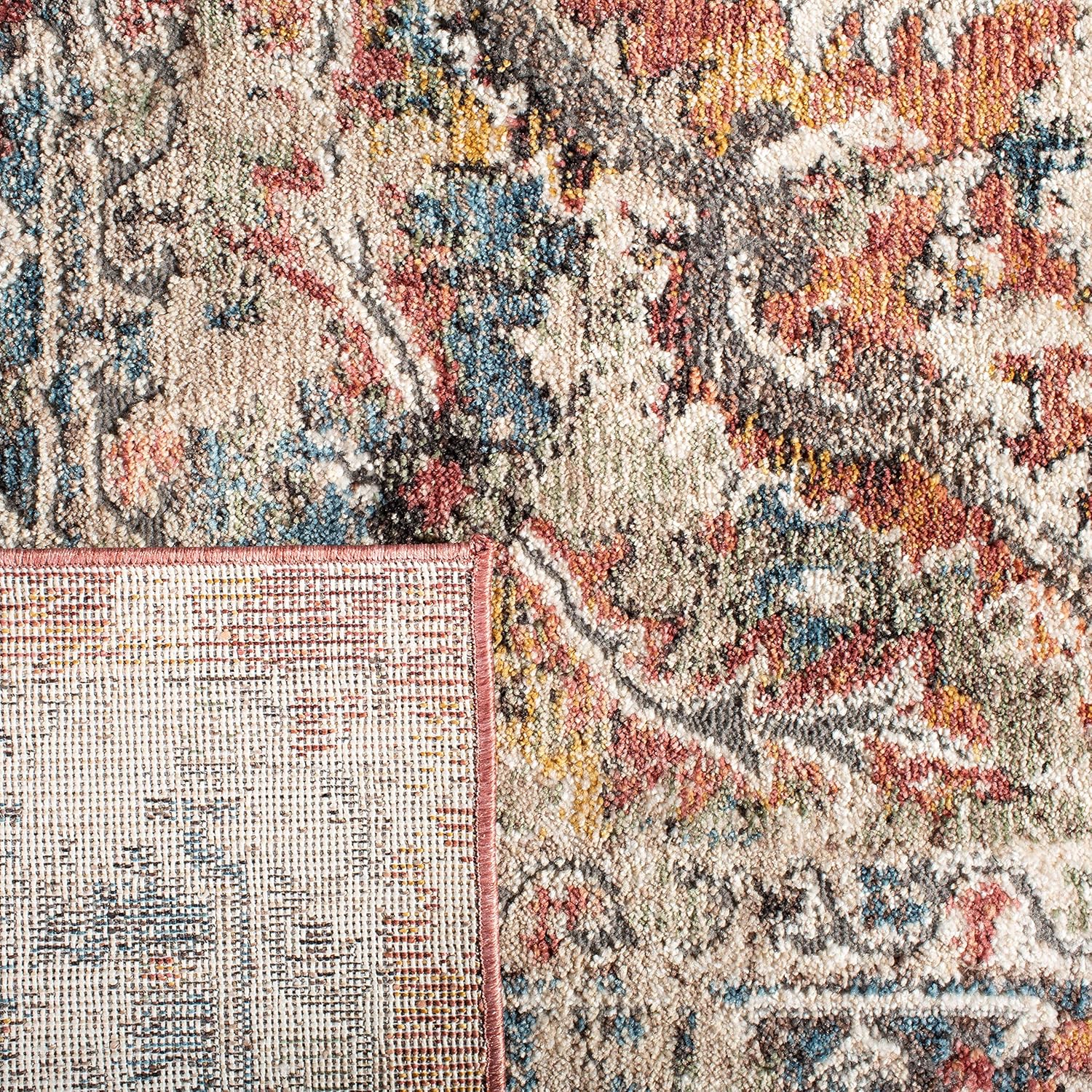 SAFAVIEH Carlyle Collection CYL229P – Alfombra vintage oriental, envejecida, no desprende pelusa, para sala de estar, dormitorio, comedor, oficina