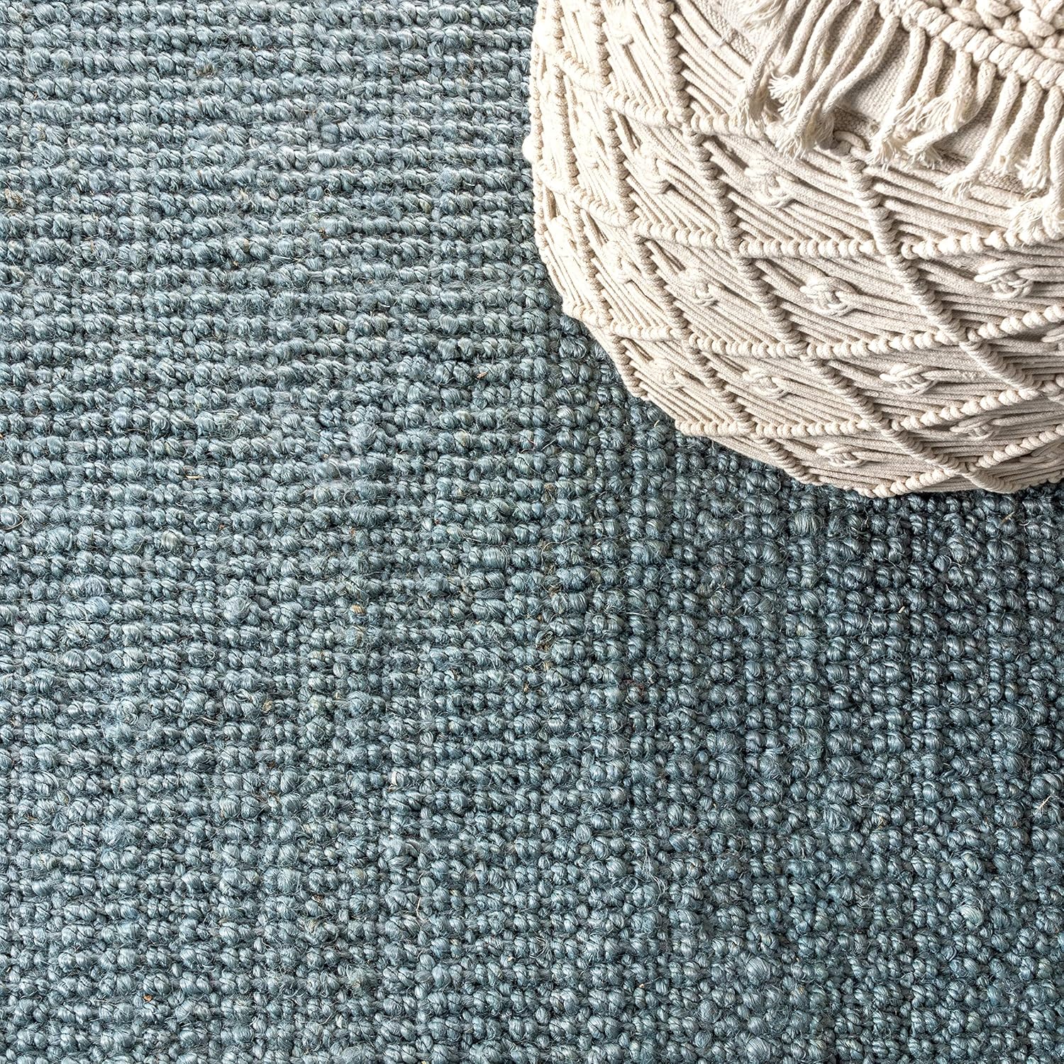 JONATHAN Y NRF103B-2 Pata – Alfombra tejida a mano de yute grueso con flecos para interior, estilo bohemio, de fácil limpieza, para dormitorio,