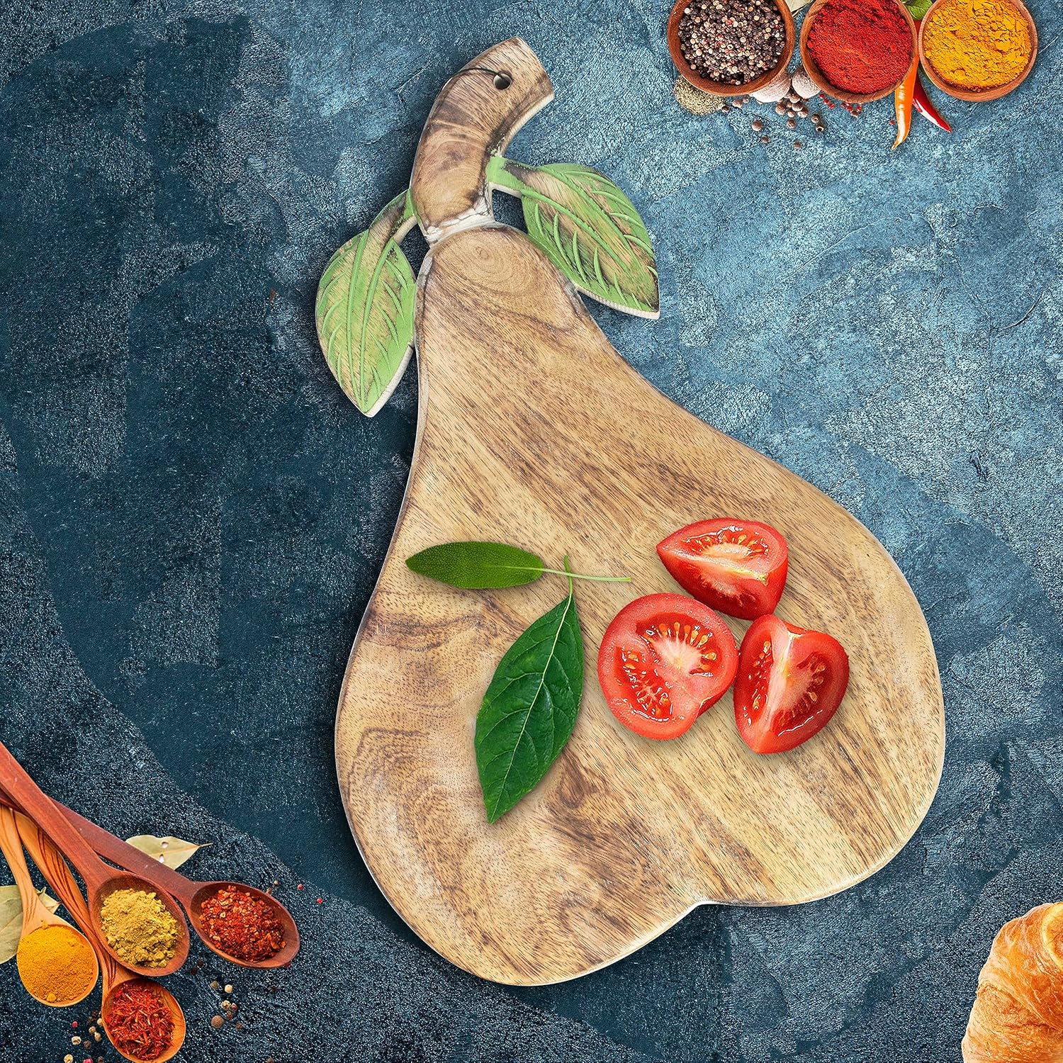 Crocon Tabla de cortar de madera con asa, regalos para el día de la madre, tabla de cortar reversible para cocina, tabla de charcutería para carne,