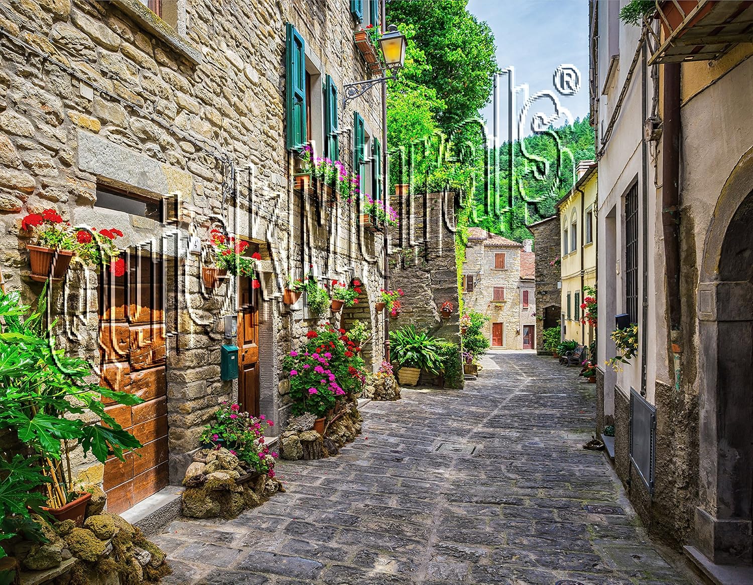 Mural de pared Tuscan Breezeway Peel & Stick (10 12 pies de ancho x 8 pies de alto)
