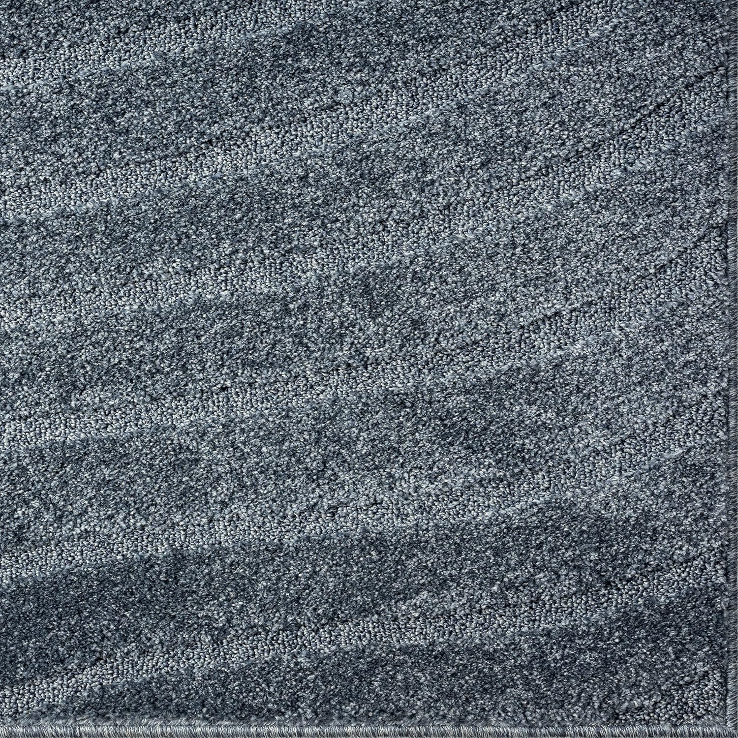 LUXE WEAVERS Alfombra moderna geométrica ondulada azul 9×12
