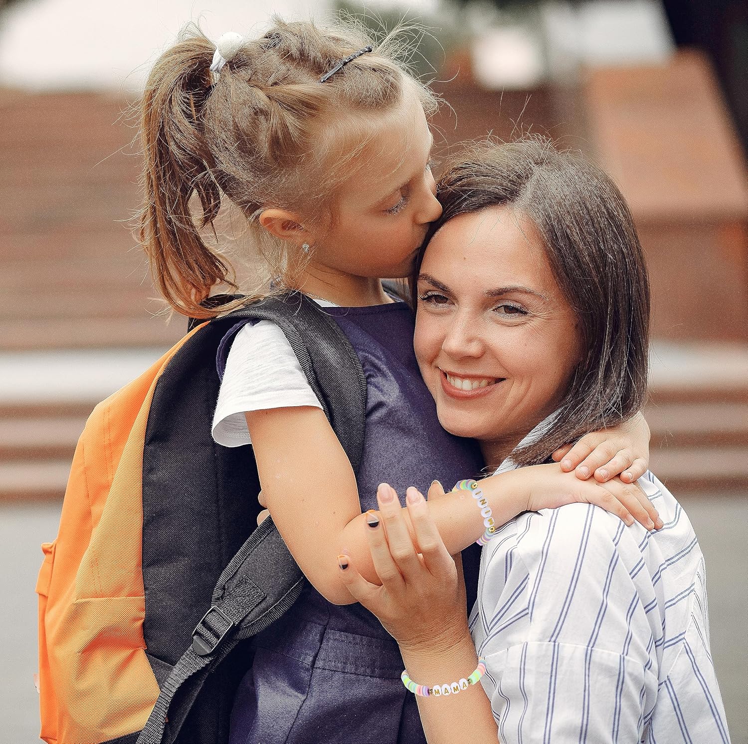 First day of Shcool Kindergarten First Grade Back to School Bracelet Gifts Mom and Daughter Mommy and Me Bracelets (Style2, Back to School)
