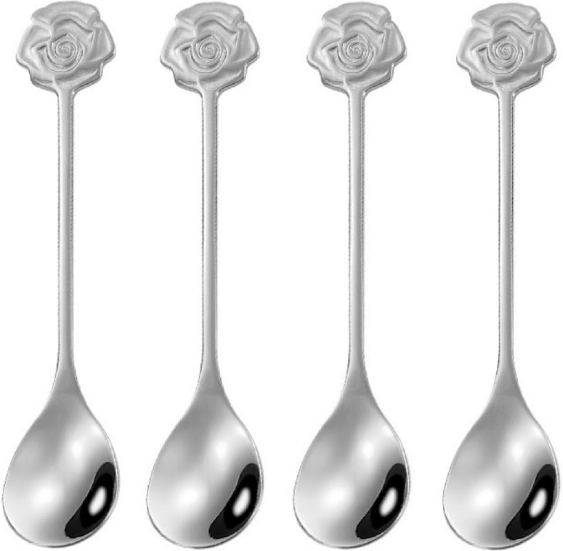 Rose Flower Espresso Spoons, Set of 10 Stainless Metal Gold Spoons for Desserts, Tea, Ice Cream, Cafe, Bar – Elegant and Sturdy Tableware Rose Flower Espresso Spoons, Set of 10 Stainless Metal Gold Spoons for Desserts, Tea, Ice Cream, Cafe, Bar – Elegant and Sturdy Tableware