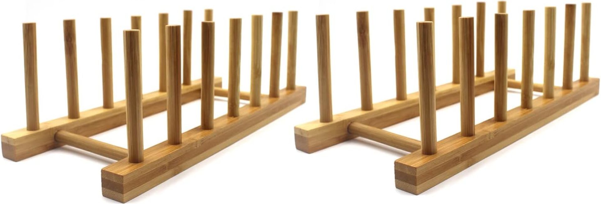INNERNEED Bamboo Picket Plate Racks Dish Stand Holder Kitchen Storage Cupboard Organizer for Dish/Plate/Bowl/Cup/Pot Lid/Slicing Board (Pack of two) INNERNEED Bamboo Picket Plate Racks Dish Stand Holder Kitchen Storage Cupboard Organizer for Dish/Plate/Bowl/Cup/Pot Lid/Slicing Board (Pack of two)