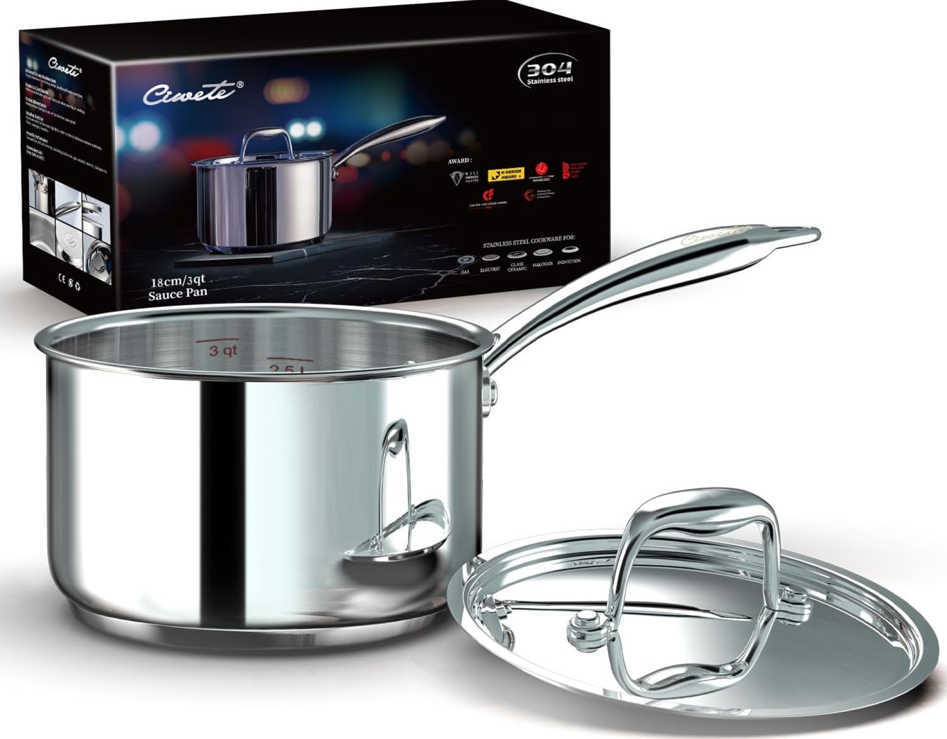 3 Qt Saucepan with Lid – Upgraded Bundle – 3 Quart 18/10 Stainless Metal Sauce Pan with Mirror Sprucing and a couple of Sacles, Induction Cookware, Small Pot for Cooking, Dishwasher Protected Oven Protected 3 Qt Saucepan with Lid – Upgraded Bundle – 3 Quart 18/10 Stainless Metal Sauce Pan with Mirror Sprucing and a couple of Sacles, Induction Cookware, Small Pot for Cooking, Dishwasher Protected Oven Protected