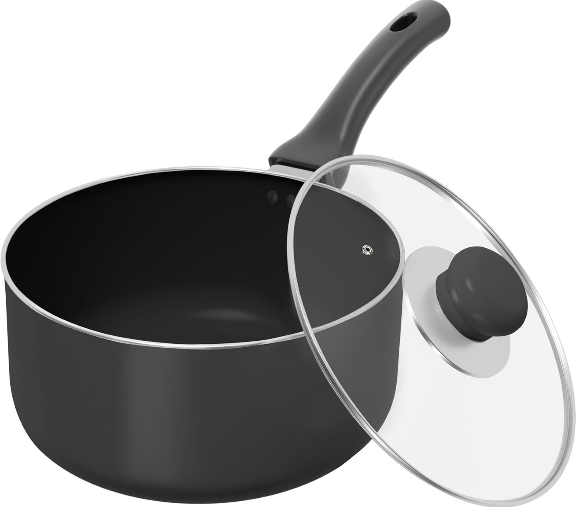 Utopia Kitchen 2 Quart Nonstick Saucepan with Removable deal with & Glass Lid (Gray – Black) Utopia Kitchen 2 Quart Nonstick Saucepan with Removable deal with & Glass Lid (Gray – Black)