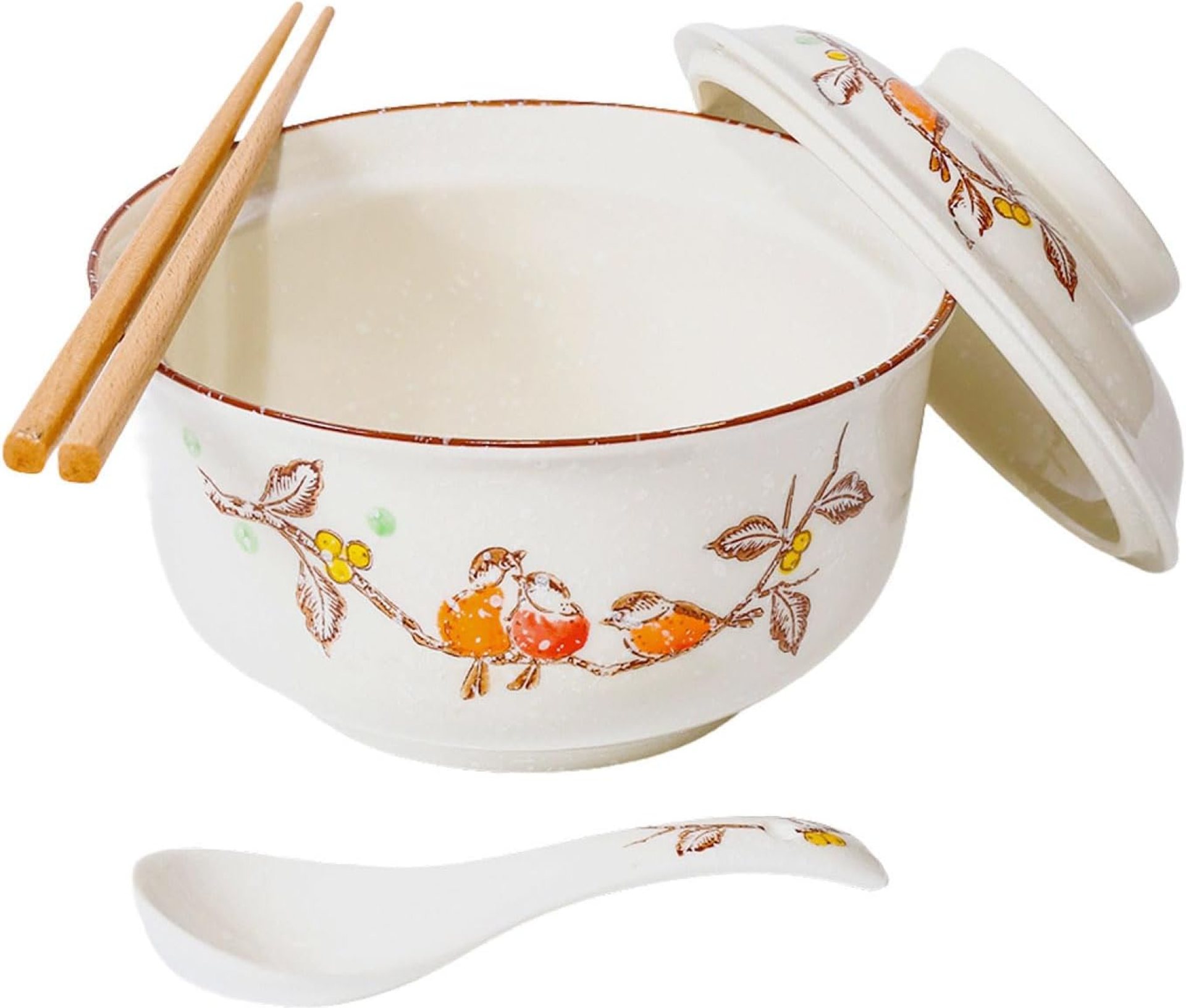 Ceramic Ramen Bowl Set, 800ml, with Lid, Spoon and Chopsticks, Japanese Classic Massive Soup Bowls Immediate Noodle Bowl Asian Tableware (Chicken*1) Ceramic Ramen Bowl Set, 800ml, with Lid, Spoon and Chopsticks, Japanese Classic Massive Soup Bowls Immediate Noodle Bowl Asian Tableware (Chicken*1)