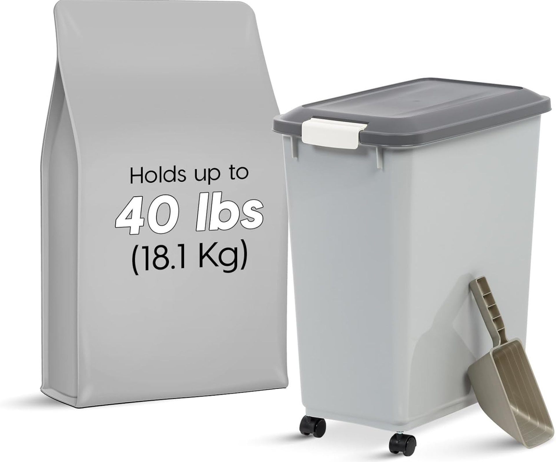 IRIS USA Canine Meals Storage Container with Wheels, Hermetic Lid, 2-Cup Scoop, As much as 40 Kilos Pet Meals Storage, In-built Scoop Storage in Lid, Versatile Pet Meals Bin, Moveable, BPA Free, Grey/Darkish Grey IRIS USA Canine Meals Storage Container with Wheels, Hermetic Lid, 2-Cup Scoop, As much as 40 Kilos Pet Meals Storage, In-built Scoop Storage in Lid, Versatile Pet Meals Bin, Moveable, BPA Free, Grey/Darkish Grey