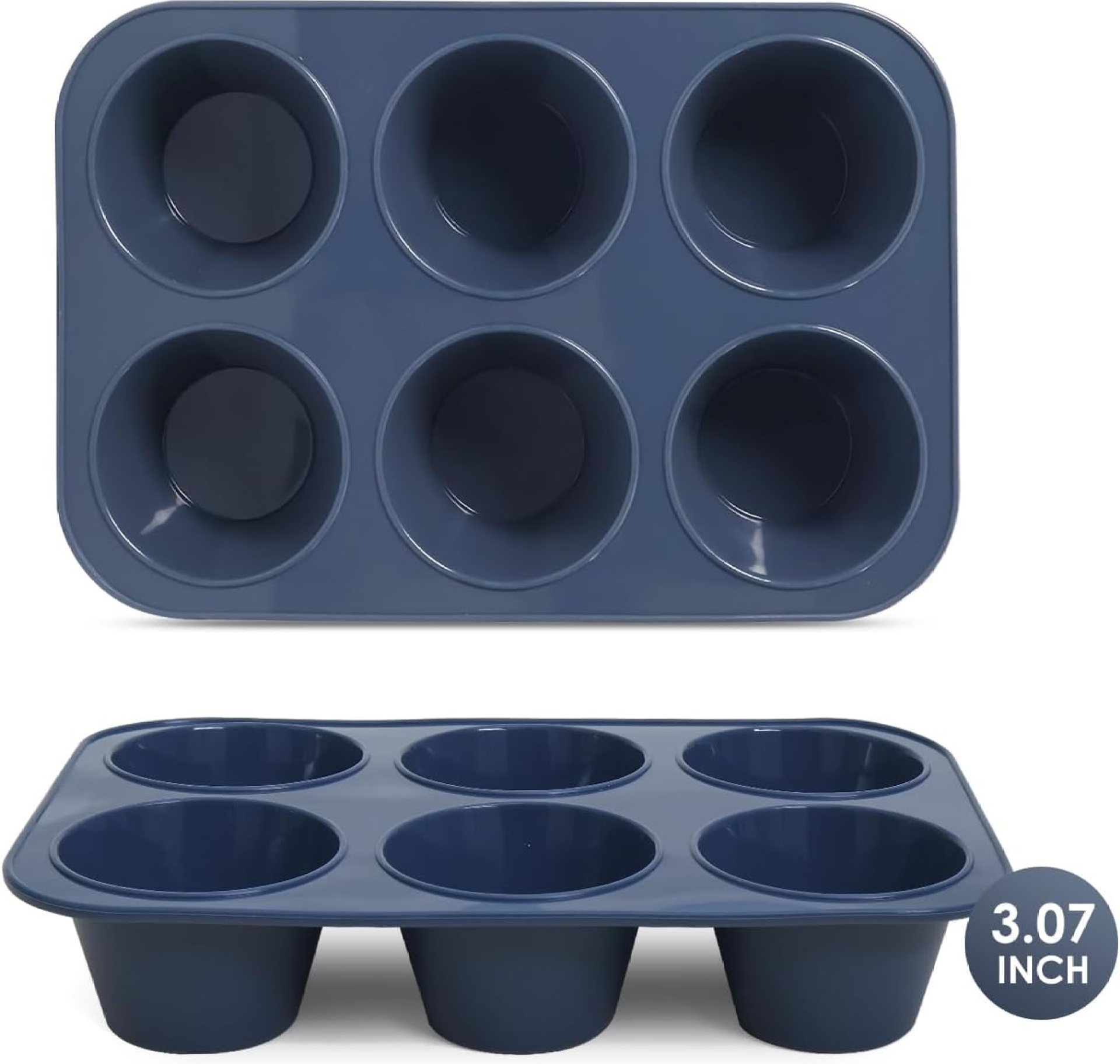 2 Pack Silicone Muffin Baking Pan & Massive Cupcake Tray 6 Cup – Nonstick Big Cake Molds/Tin, Massive Silicon Bakeware, BPA Free, Dishwasher & Microwave Protected (6 Cup Measurement, Gray) 2 Pack Silicone Muffin Baking Pan & Massive Cupcake Tray 6 Cup – Nonstick Big Cake Molds/Tin, Massive Silicon Bakeware, BPA Free, Dishwasher & Microwave Protected (6 Cup Measurement, Gray)