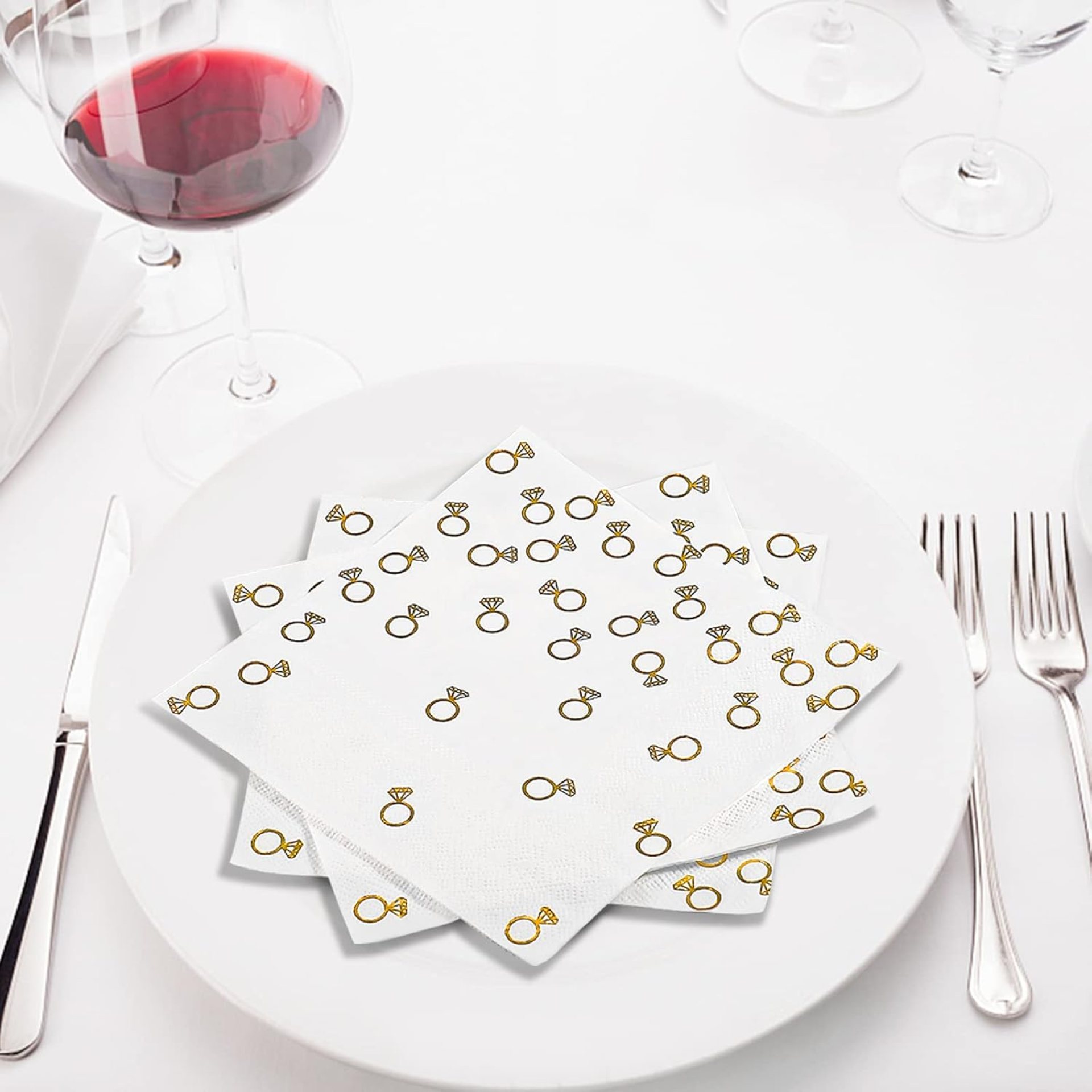100 Pack 6.3×6.3 Inch Gold Diamond Ring Napkins – 2-Ply Cocktail Napkins Bar Napkins Disposable Celebration Napkins Paper Napkins Dinner for Bridal Bathe Engagement get together get together decor Valentines Day 100 Pack 6.3×6.3 Inch Gold Diamond Ring Napkins – 2-Ply Cocktail Napkins Bar Napkins Disposable Celebration Napkins Paper Napkins Dinner for Bridal Bathe Engagement get together get together decor Valentines Day