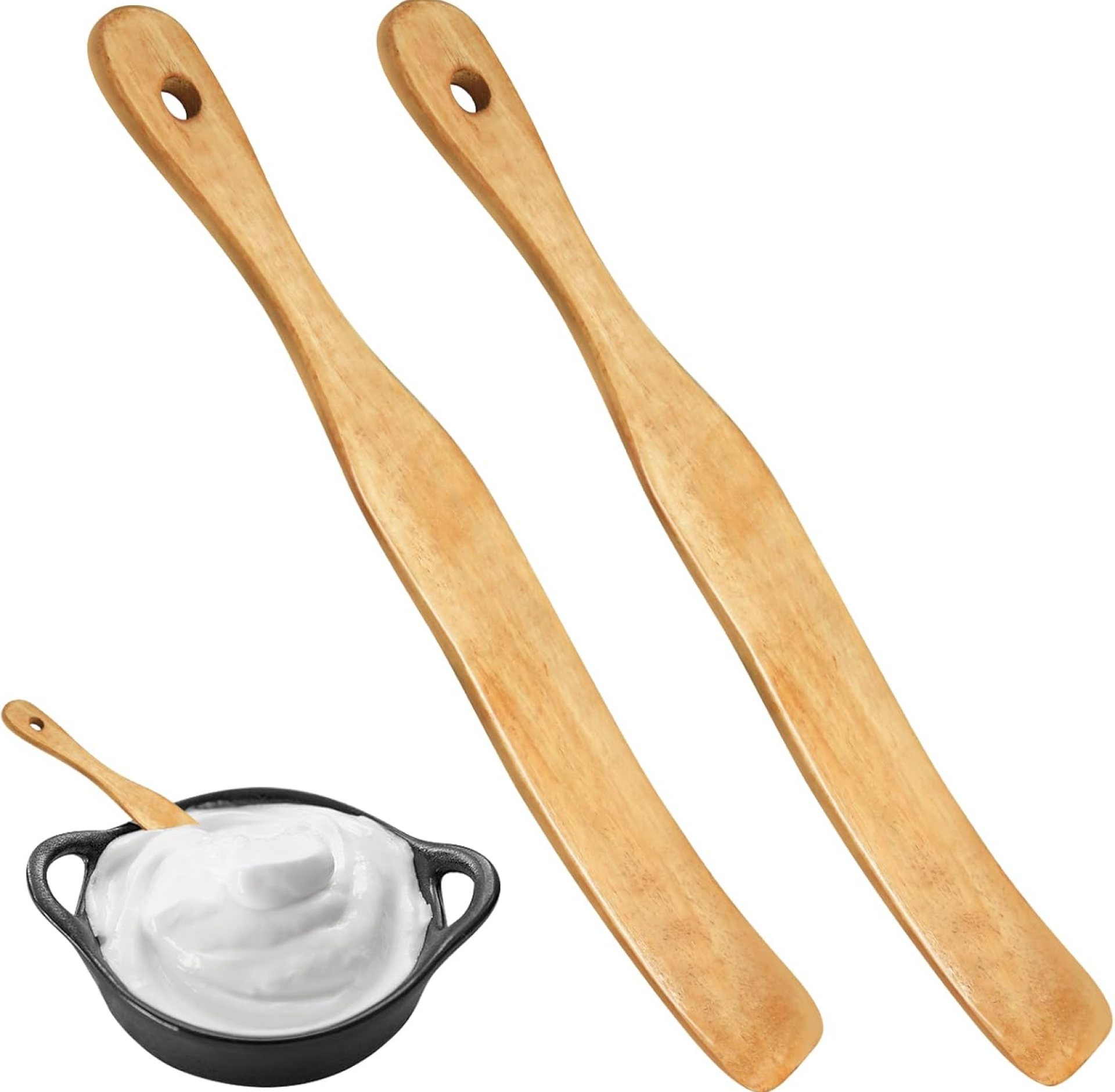 2Pcs Wood Spatula for Cooking, Sourdough Spurtles Kitchen Instruments Wood Spurtle Spatula Dough Stir with Hanging Holes Sourdough Spatula, Kitchen Sourdough Instruments Fermentation Use Wooden Spatula 2Pcs Wood Spatula for Cooking, Sourdough Spurtles Kitchen Instruments Wood Spurtle Spatula Dough Stir with Hanging Holes Sourdough Spatula, Kitchen Sourdough Instruments Fermentation Use Wooden Spatula