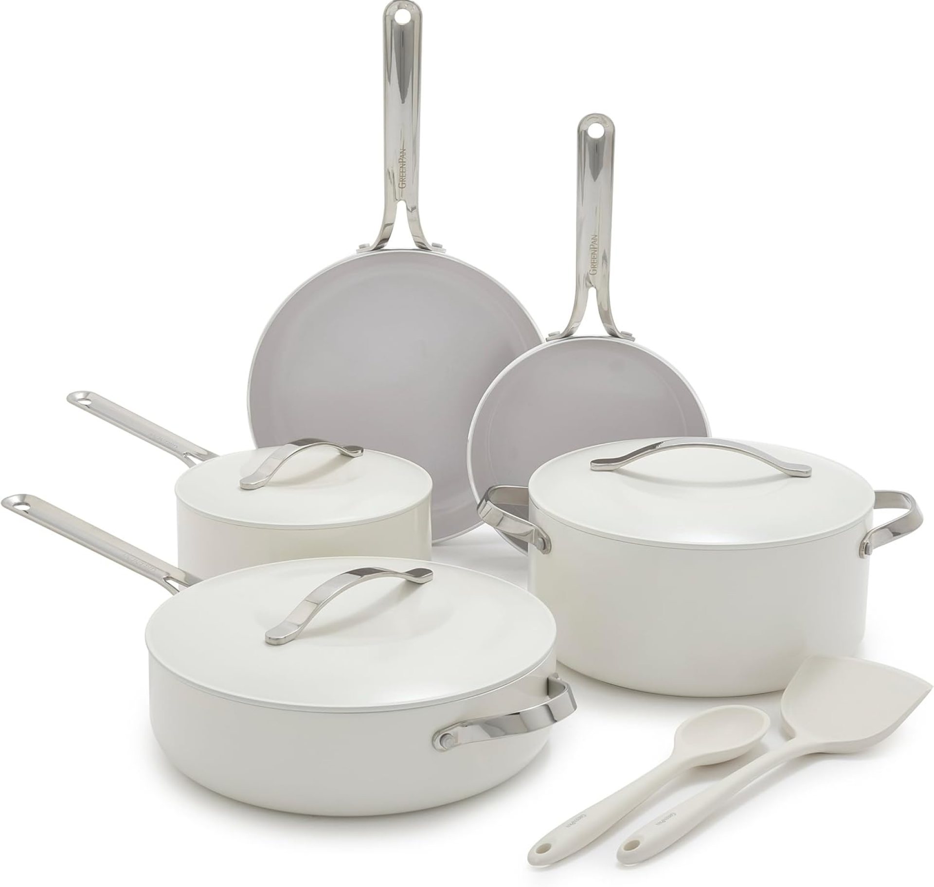 GreenPan Nova 10-Piece Cookware Pots and Pans Set, Oprah’s Favourite Issues 2024, PFAS-Free Ceramic Nonstick, Fry, Sauté, Stockpot, Utensils, Lids, Induction Appropriate, Dishwasher, Oven Secure, Cream GreenPan Nova 10-Piece Cookware Pots and Pans Set, Oprah’s Favourite Issues 2024, PFAS-Free Ceramic Nonstick, Fry, Sauté, Stockpot, Utensils, Lids, Induction Appropriate, Dishwasher, Oven Secure, Cream