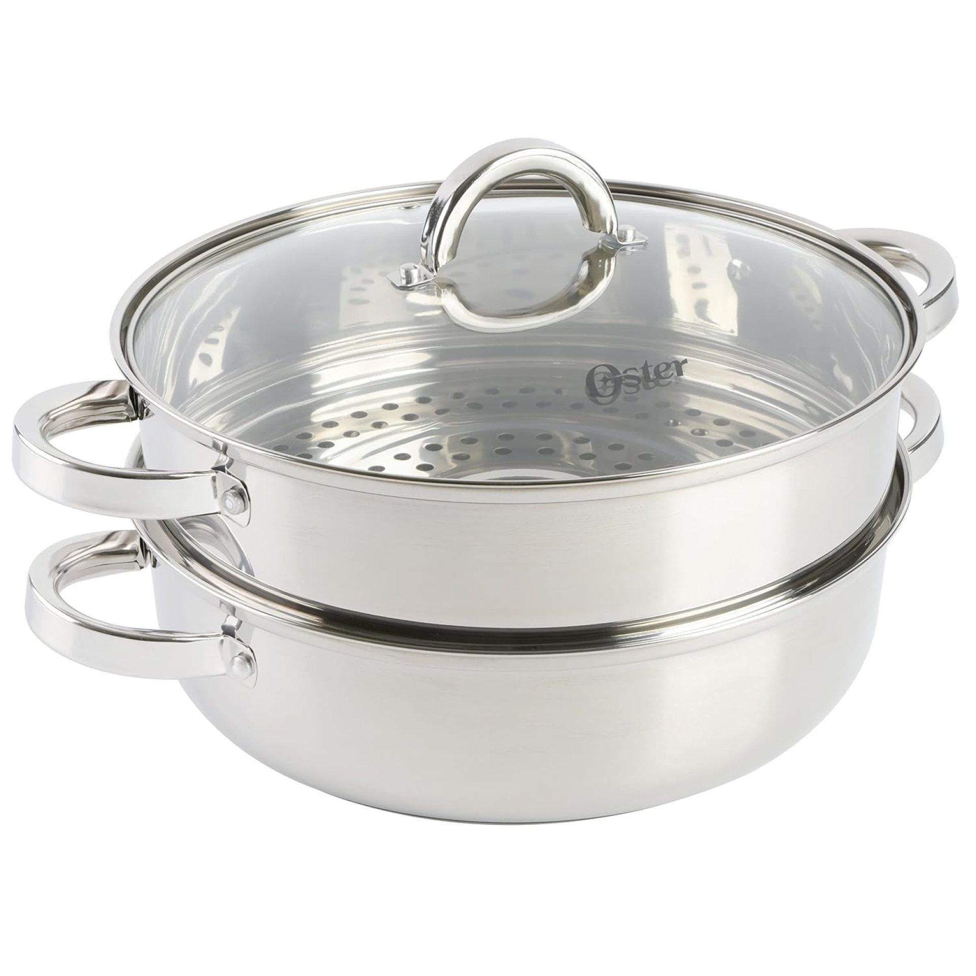 Oster Sangerfield Stainless Metal Cookware, 3.0-Quart Dutch Oven w/Steamer Basket Oster Sangerfield Stainless Metal Cookware, 3.0-Quart Dutch Oven w/Steamer Basket